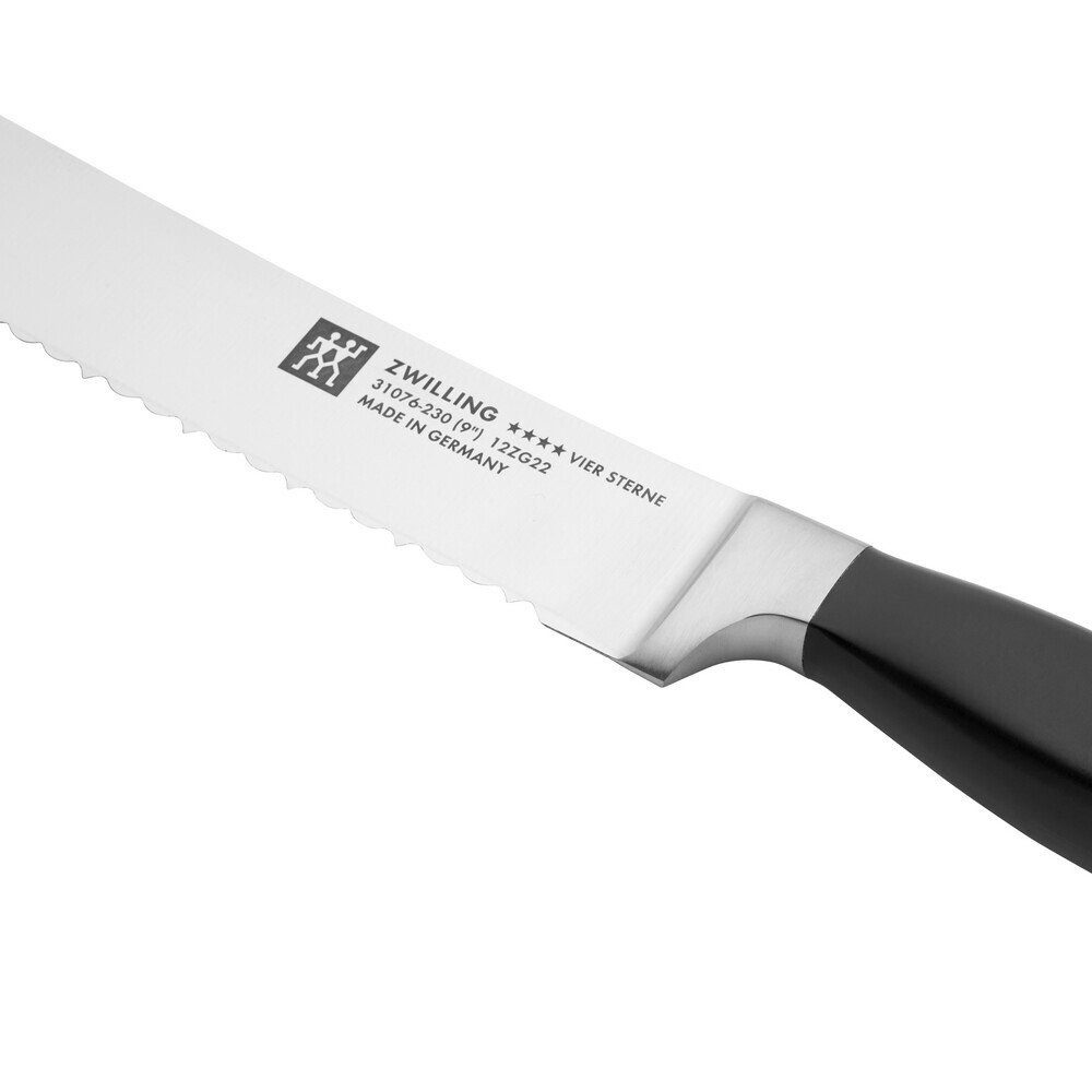 Zwilling Brotmesser Vier Sterne Brotmesser 23 cm schwarz, Vier Sterne Brotmesser, 35,50cm, schwarz