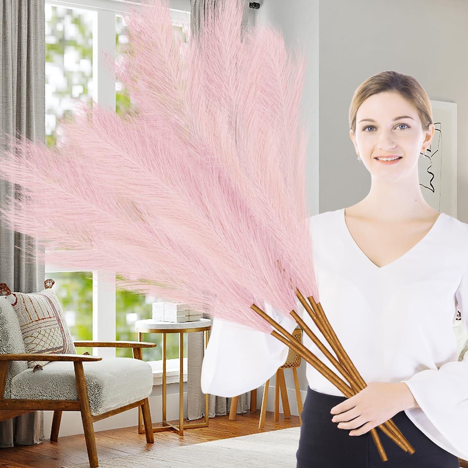 Trockenblume Pampasgras Künstlich 7Stk Rosa 97cm, LuxusKollektion, Höhe 1 cm