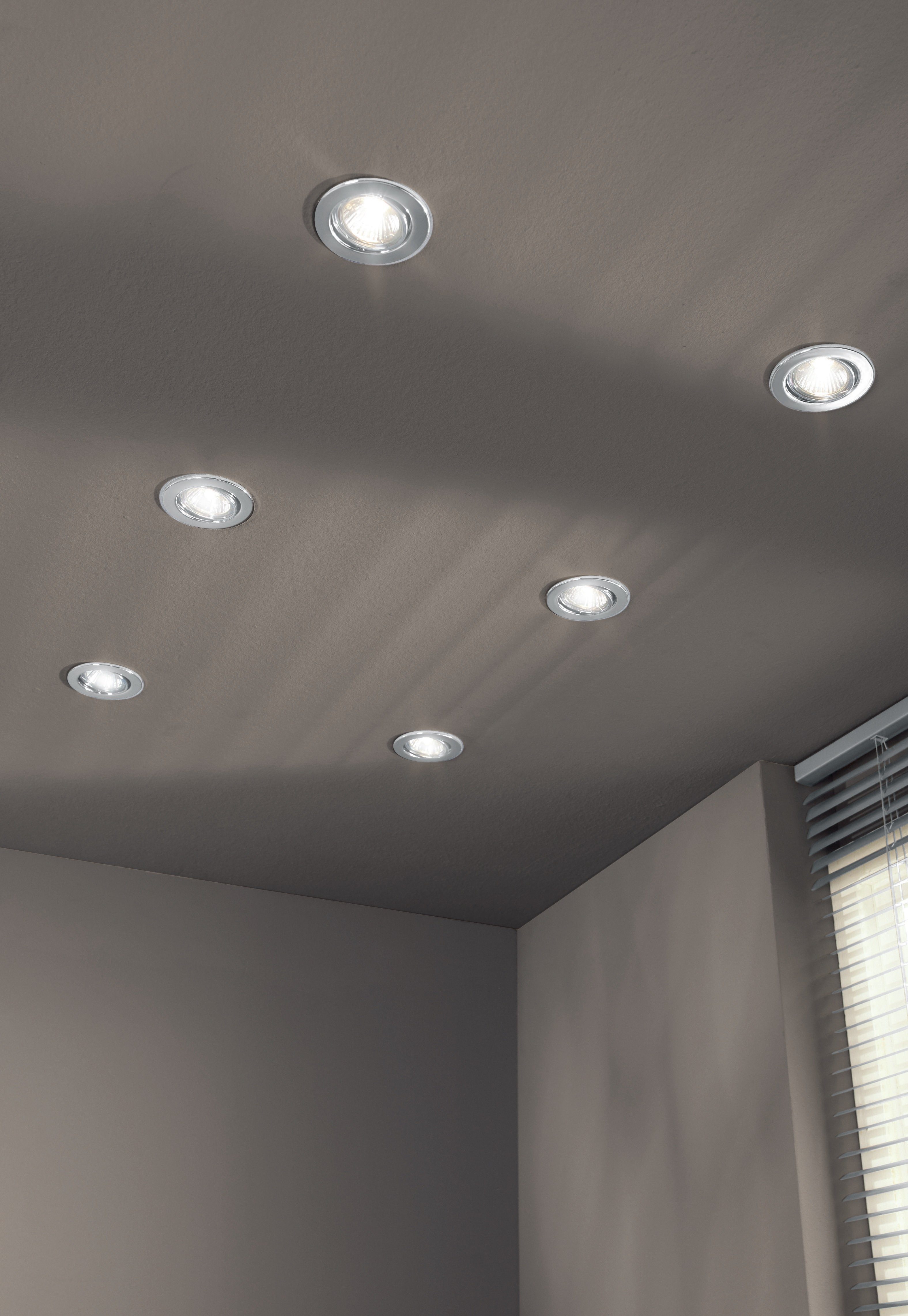 TRANGO LED Einbauleuchte, 6er Set 6729-068-5WAK Einbaustrahler in Rund Chrom inkl. 6x 5 Watt GU10 LED Leuchtmittel 3000K warmweiß & 6x GU10 Lampenfassung, Deckenspots, Einbauspots, Deckenleuchte
