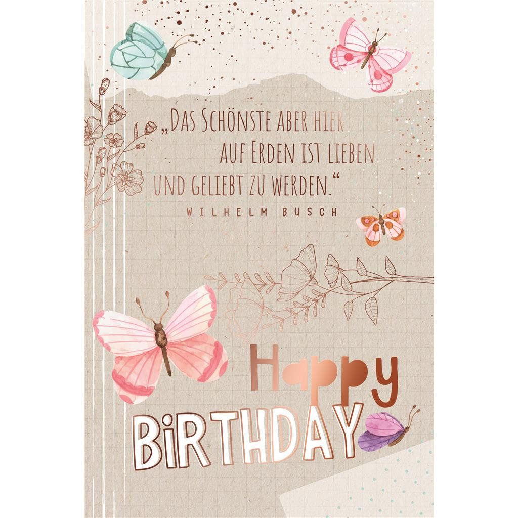 Grußkarten Geburtstag - Glückwunschkarte im Format 11,5 x 17 cm mit Umschlag