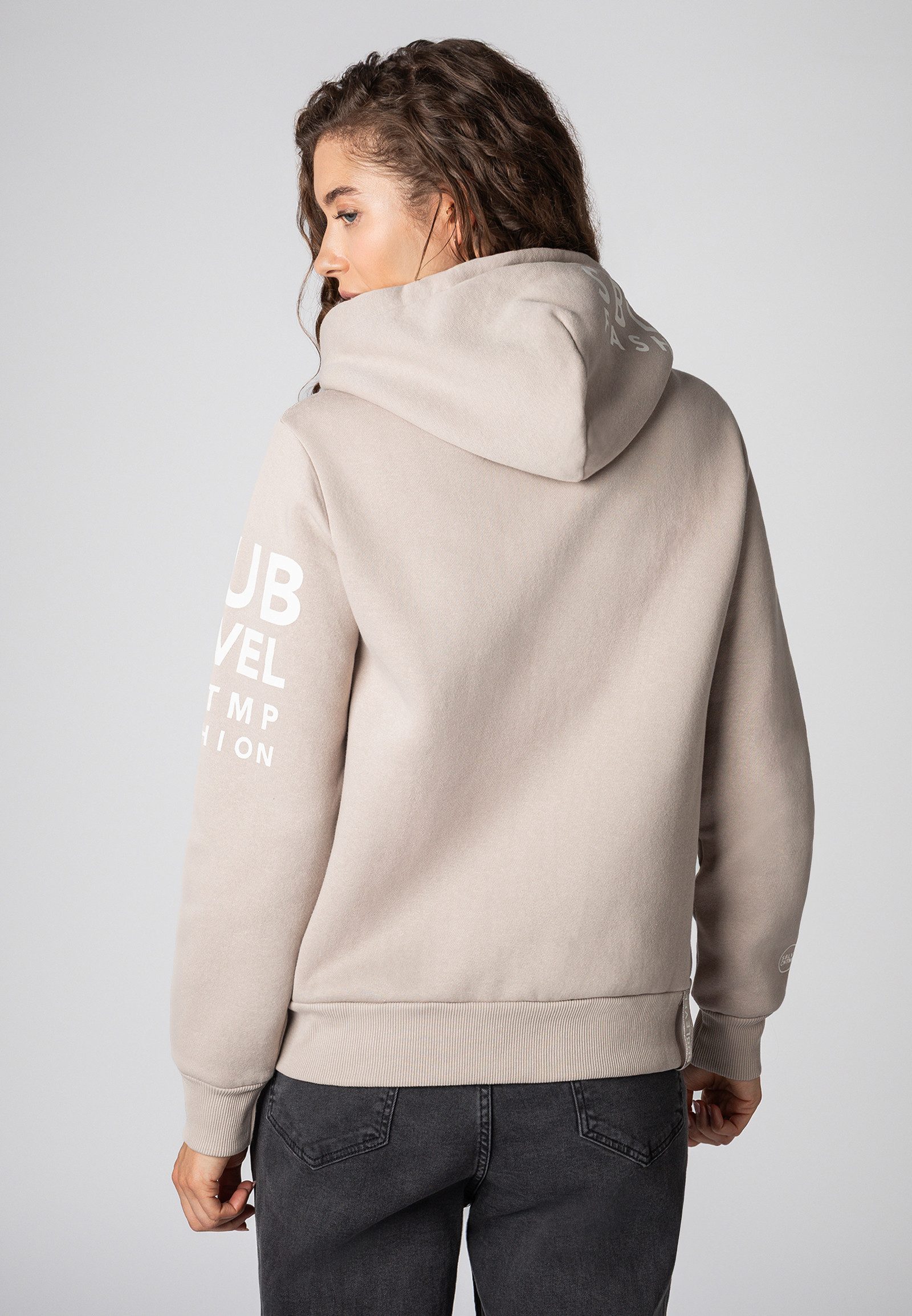SUBLEVEL Kapuzensweatjacke Damen Jacke mit Prints und Kapuze Hoodie, Kapuzenpullover, Zipperjacke mit Kängurutasche und Kapuze – Bild 2 von 5