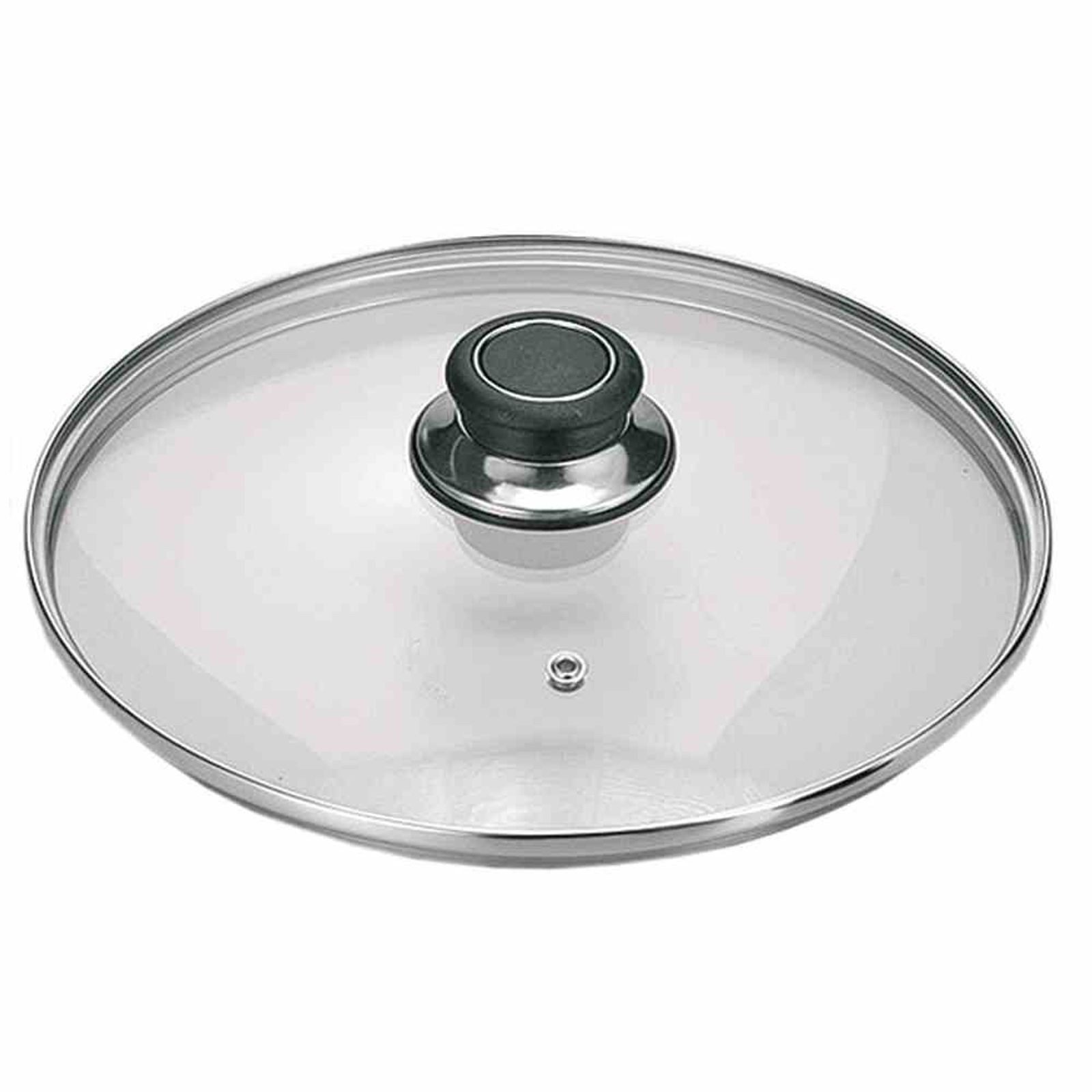 Karl Krüger Deckel Glasdeckel "Diamant" 16 cm mit Kunststoffknopf und Edelstahlschutzrand