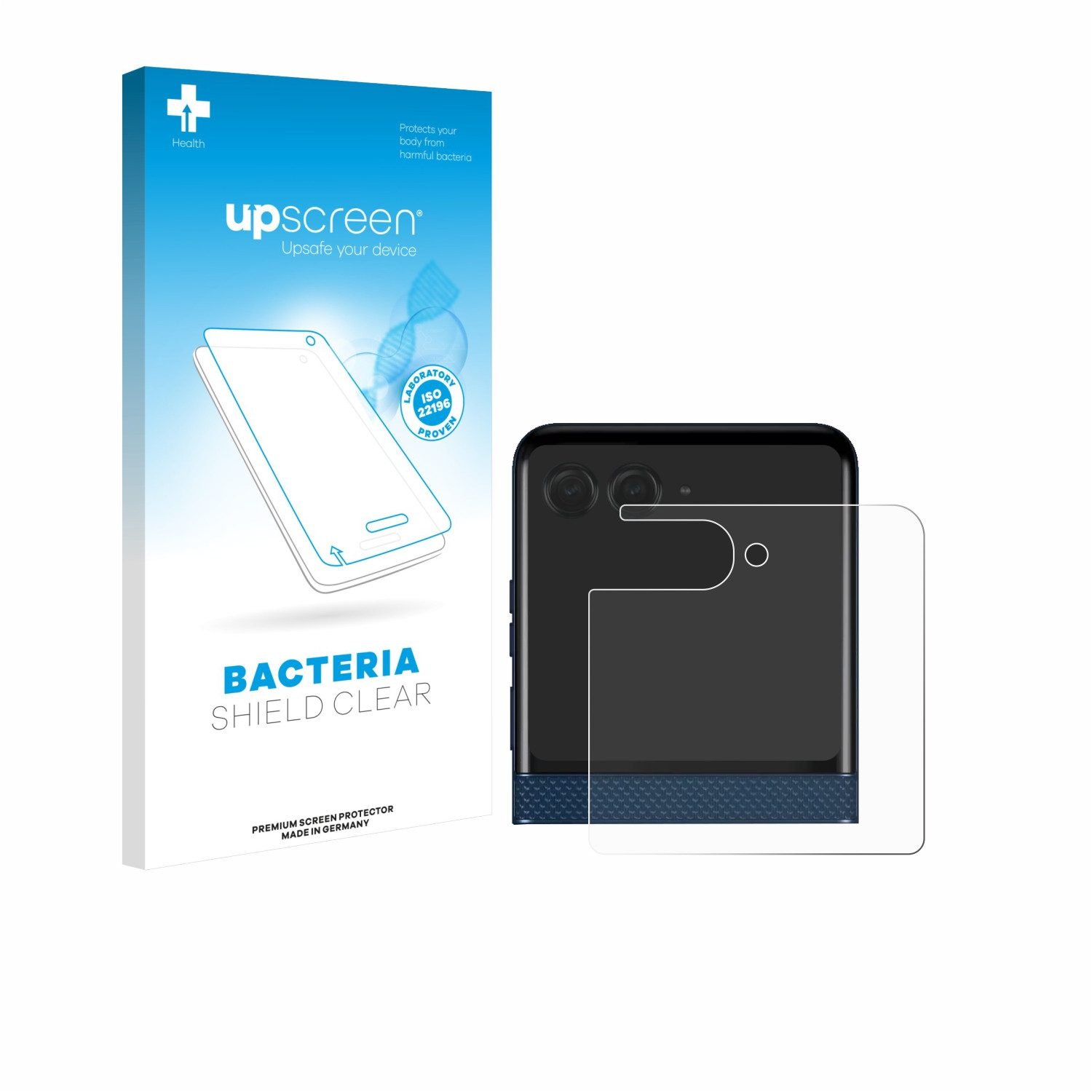 upscreen Displayschutzfolie Schutzfolie für Motorola Razr 60 (Hinteres Display), Displayschutz Schutz Folie Klar antibakteriell