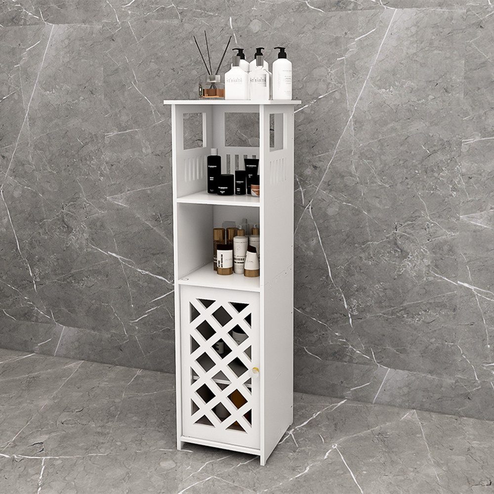 JEOBEST Badkommode Badschrank Beistellschrank Toilettenschrank, Platzsparend, Einfache Montage, Weiß 78 x 22 x 22cm