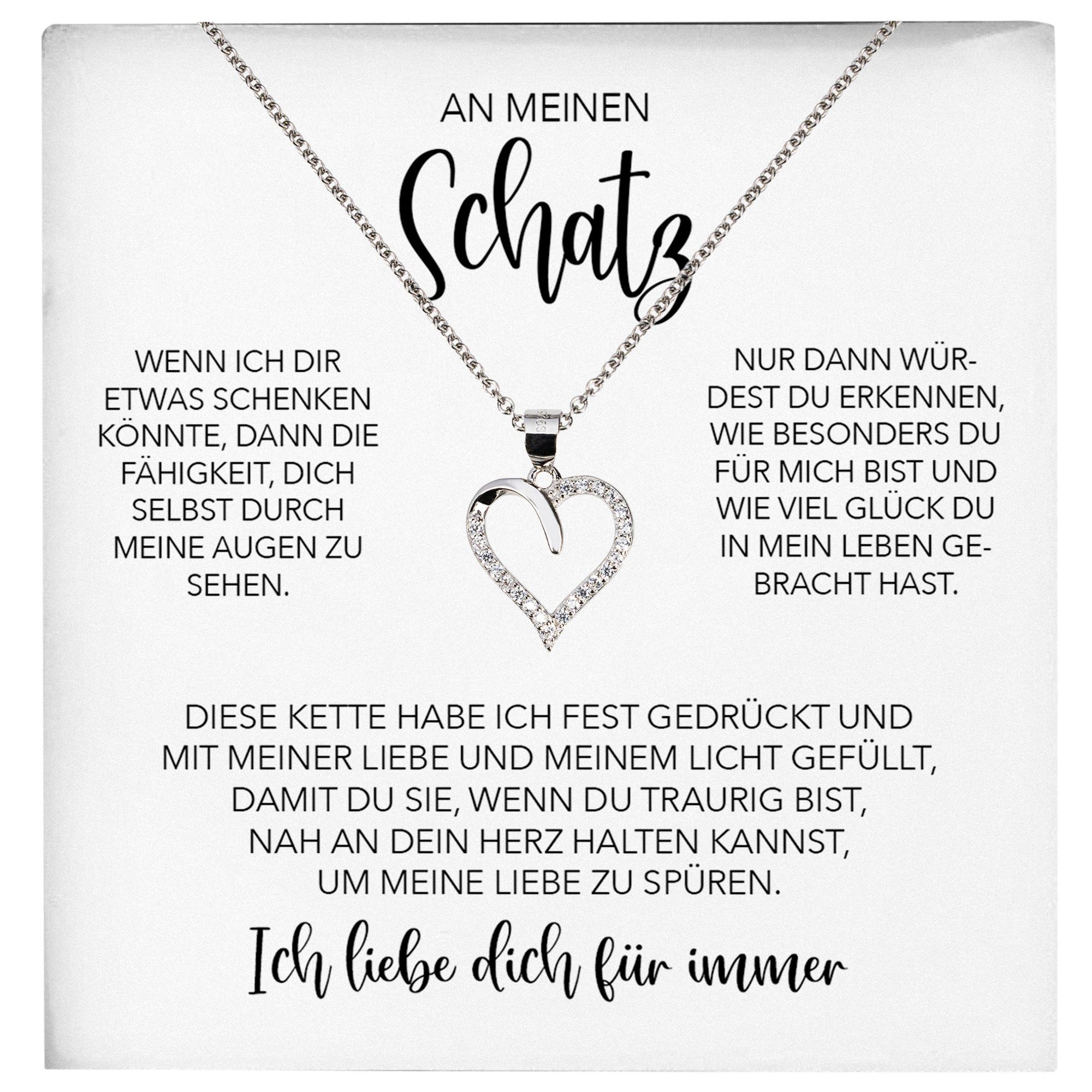 Schmuckset Schatz Frauen Herz Halskette Ich Liebe Dich Geschenk Damen Collier