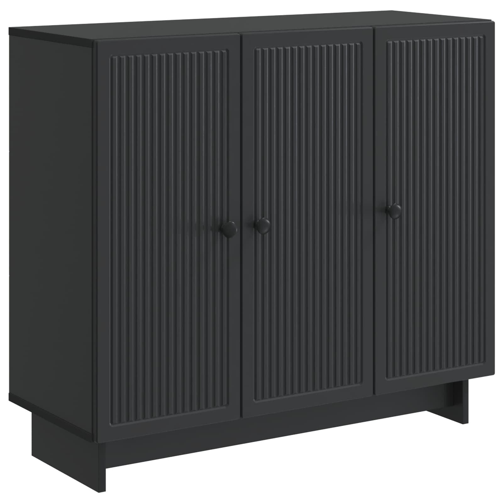 vidaXL Sideboard Sideboard Schwarz 89 x 34,5 x 80 cm Holzwerkstoff (1 St)