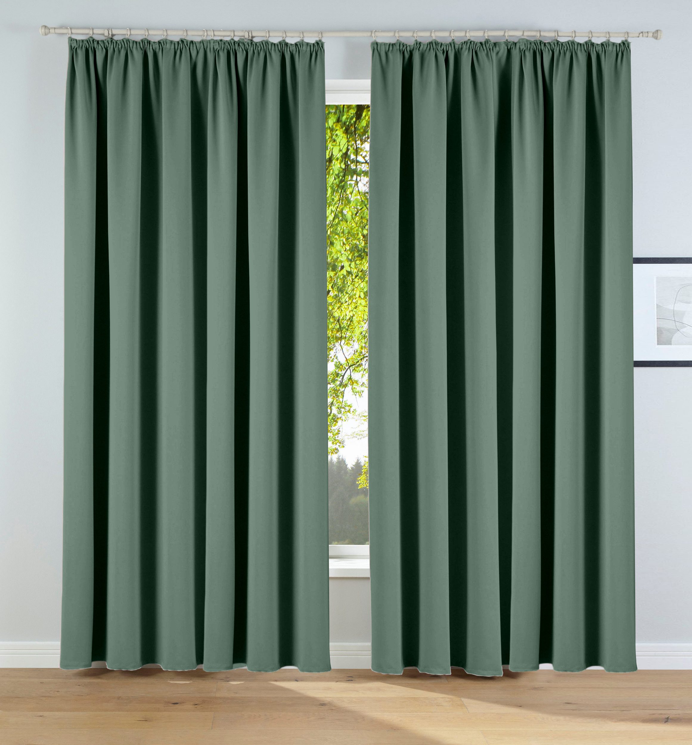 OTTO home Verdunkelungsvorhang Solana (1 St), Kräuselband, verdunkelnd, Breite 280 cm, Überbreite, einfarbig, Raumteiler