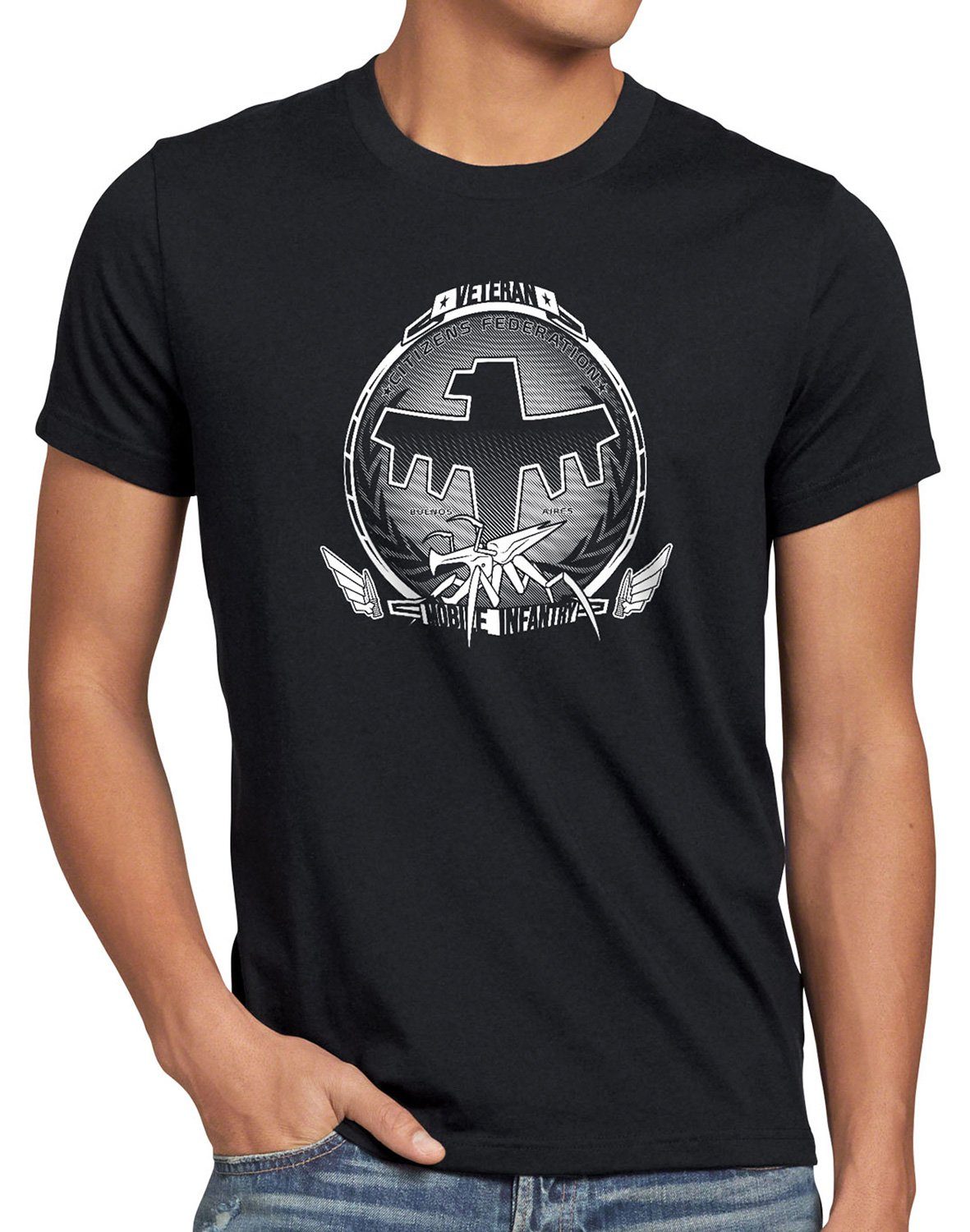 weltraum infanterie Veteran Infantry T-Shirt style3 starship Print-Shirt Herren Mobile