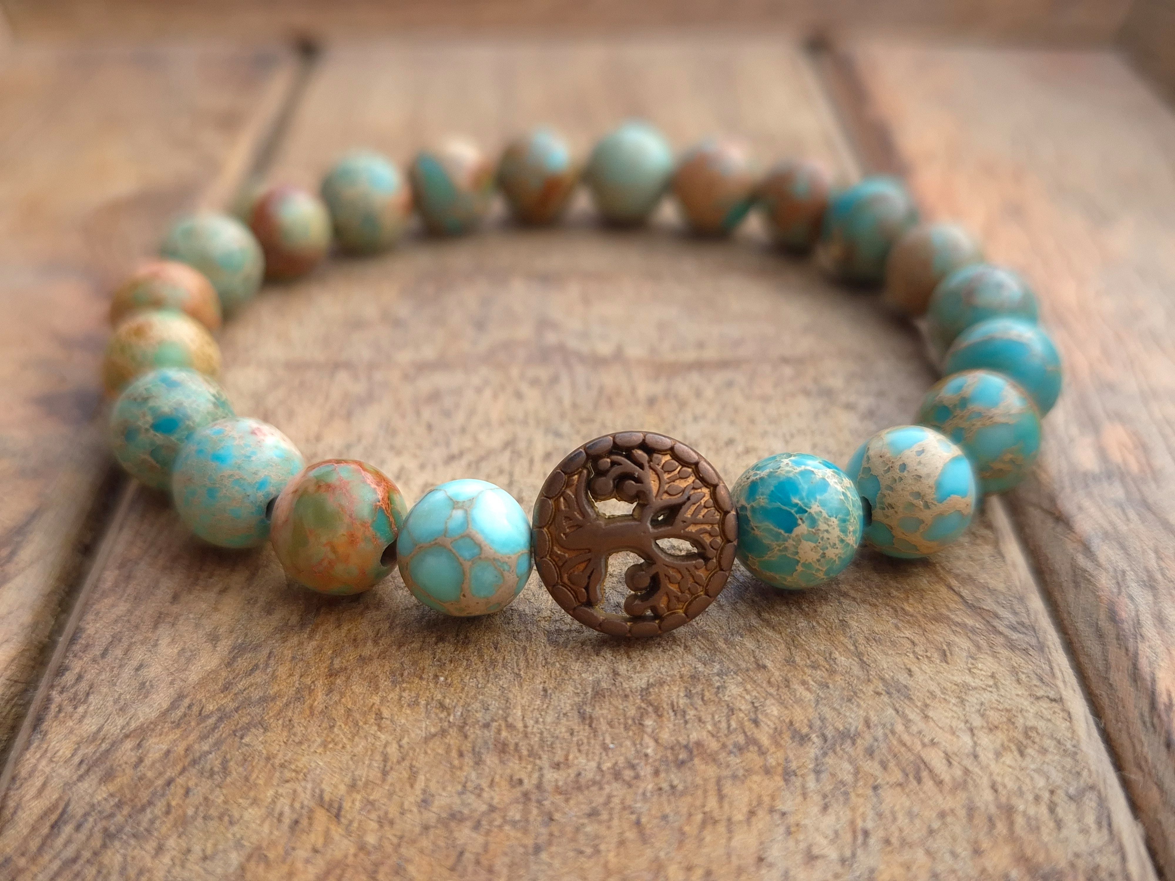 NAHLE Perlenarmband Lebensbaum Achat Naturstein Armband Baum des Lebens Arm günstig online kaufen