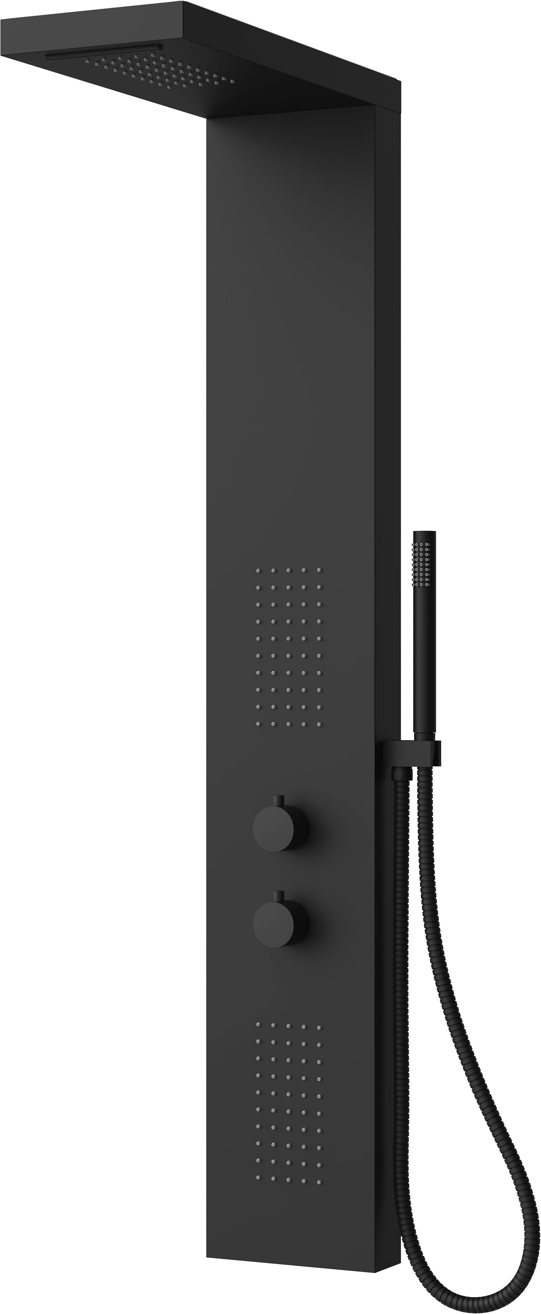 Marwell Duschsäule Essenza, Höhe 125 cm, Edelstahl Regendusche, 125 x 20 cm