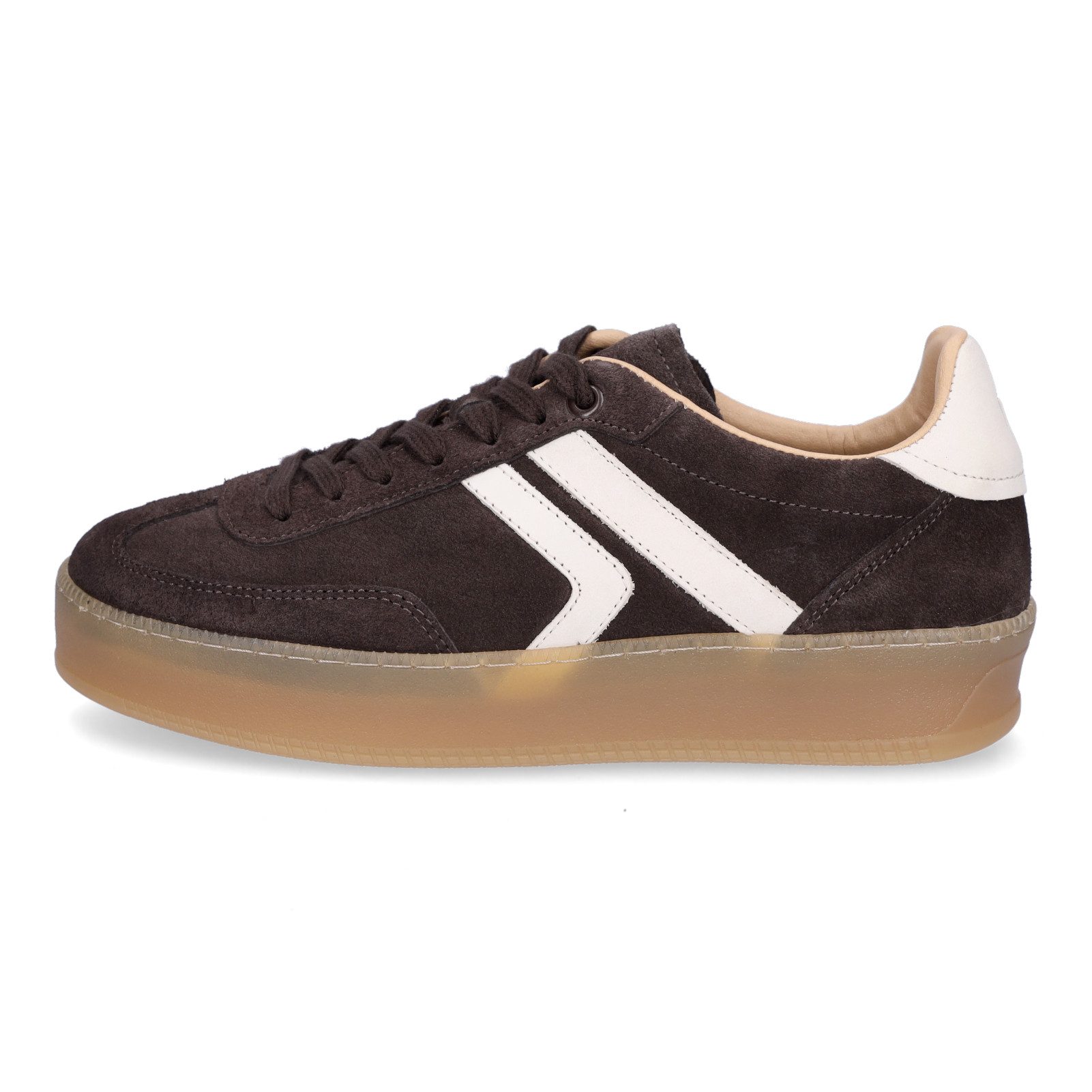 MIDS MARLA Damen Sneaker Velourleder in Braun mit Plateau-Sohle und gepolsterter Zunge
