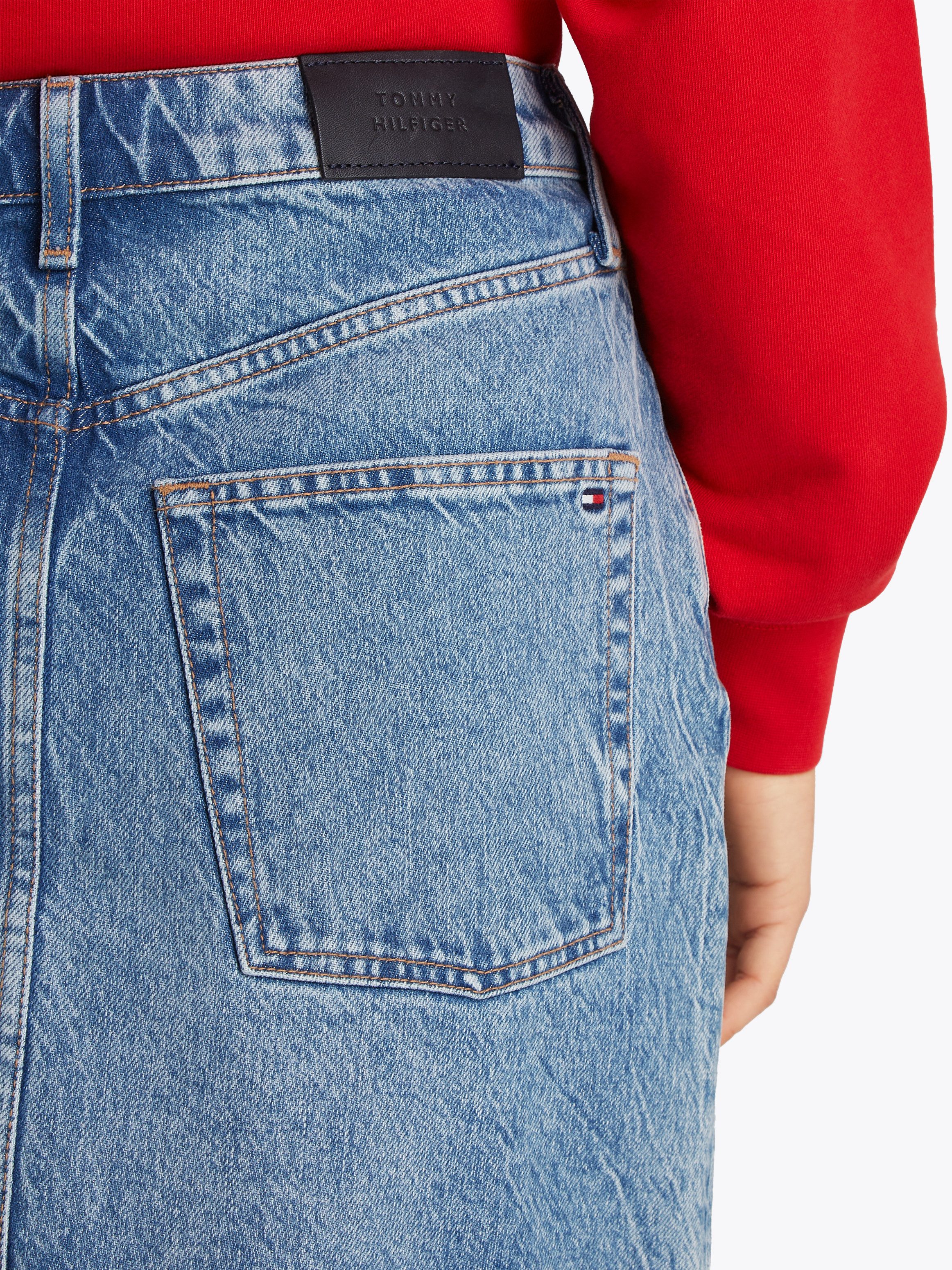 Tommy Hilfiger Jeansrock DNM MINI SKIRT HW ALI in Mini-Länge, in blauer Was günstig online kaufen