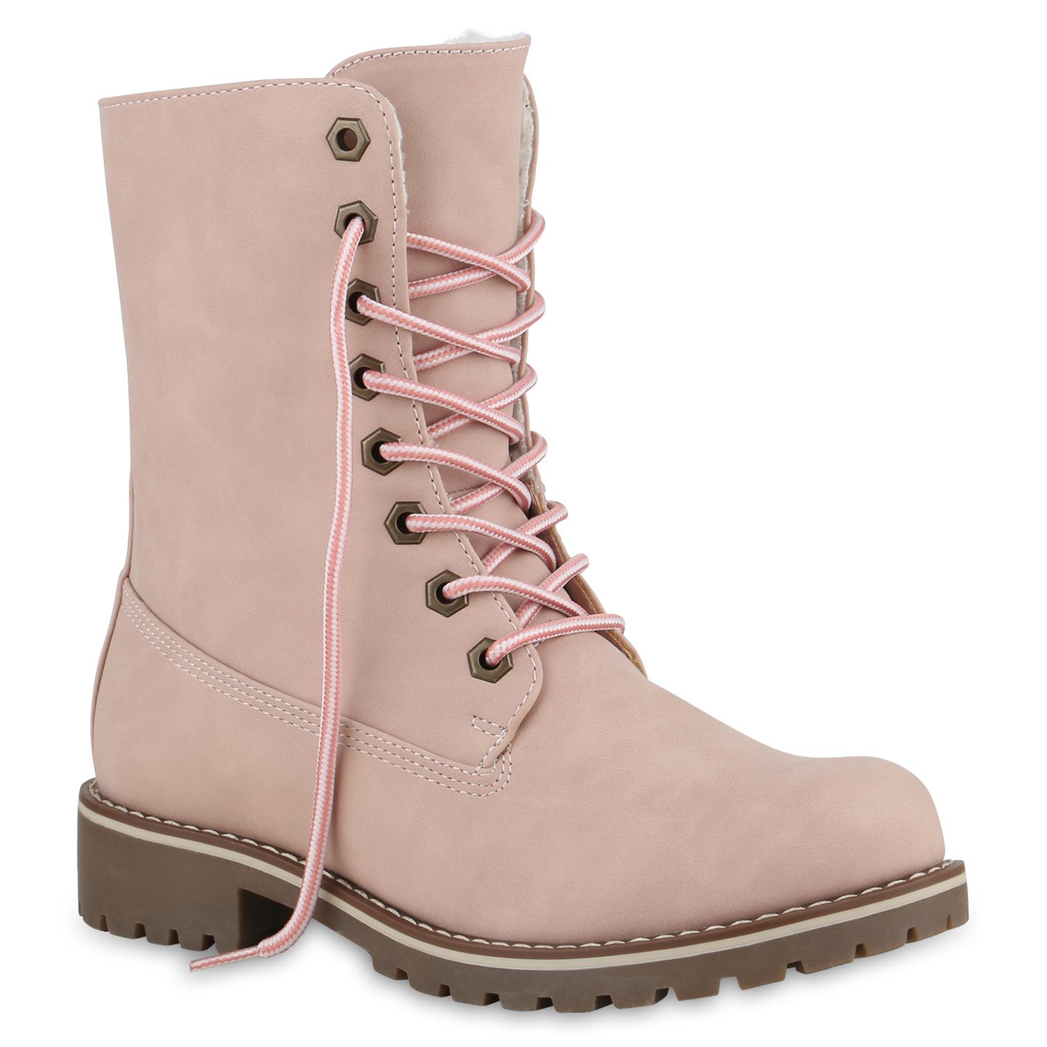 VAN HILL 813135 Schnürstiefelette Damen Schnürstiefeletten Scarlett mit Profilsohle und Warmfutter