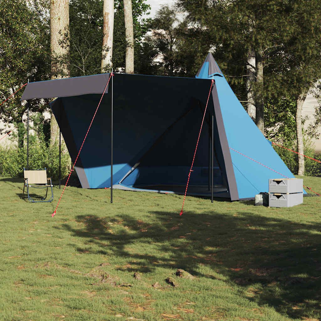 vidaXL Tipi-Zelt Tipi-Familienzelt 8 Personen Blau Wasserdicht, Personen: 6 (1 tlg)