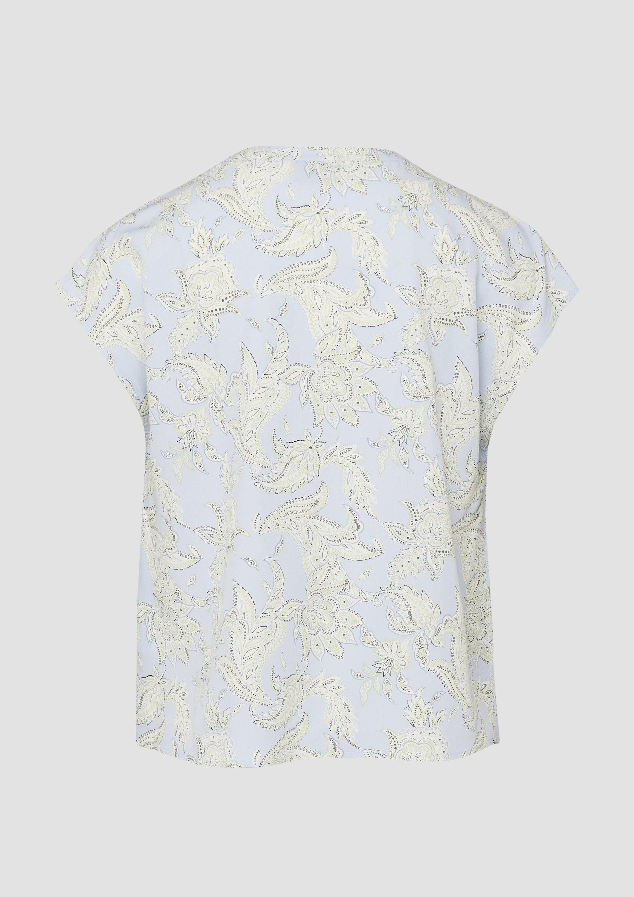 s.Oliver Kurzarmbluse Bluse Viskose-Bluse mit All-over-Print