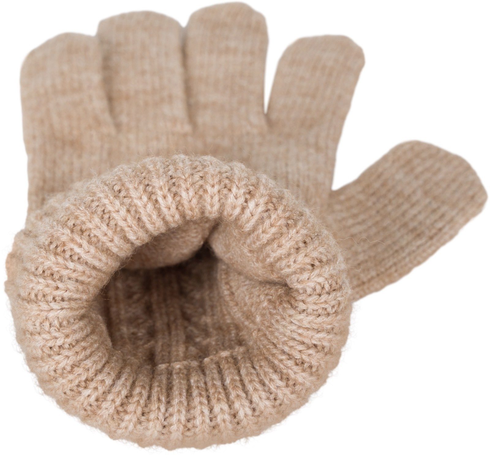 Braun (3-St), 3-Teiliges Schal styleBREAKER Mütze Handschuh Set Strickschal,