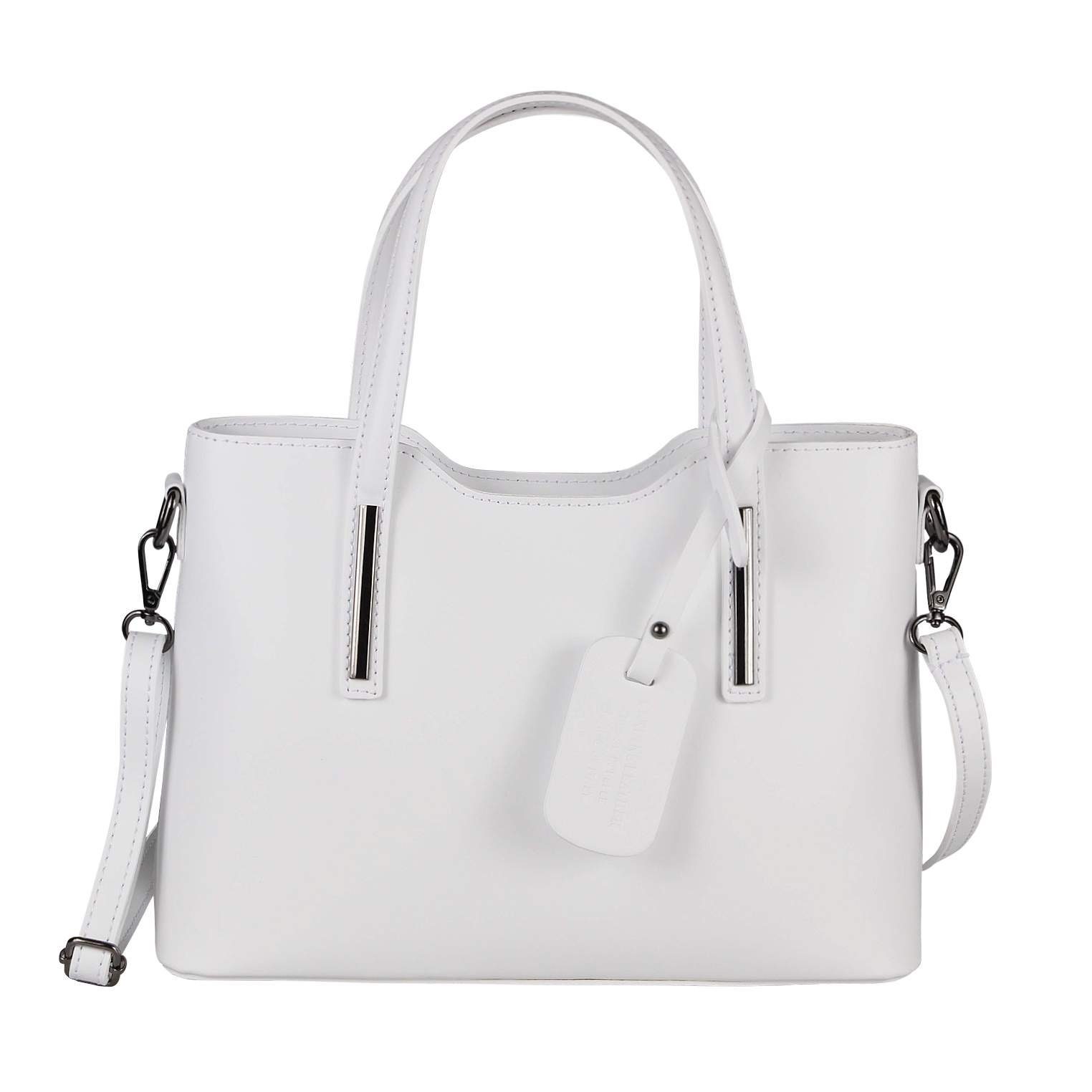 ITALYSHOP24 Schultertasche Made in Italy Damen Leder Handtasche, als CrossOver, Umhängetasche, Shopper tragbar