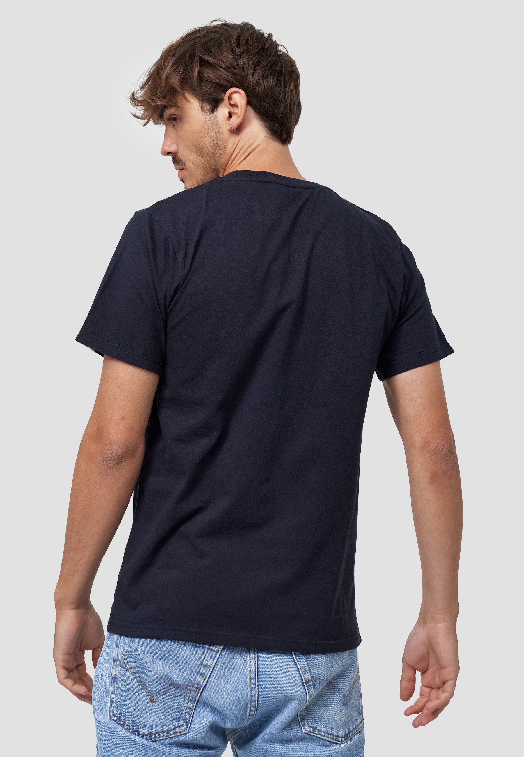 Blau zertifizierte Sense MIKON Bio-Baumwolle T-Shirt GOTS