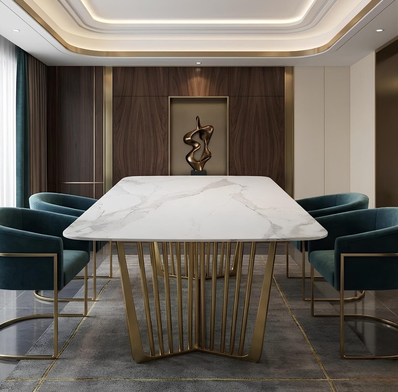 JVmoebel Esstisch Tische Esszimmer Tisch Metall Esszimmertisch Moderner Möbel Sofort (Esstisch), Made in Europa