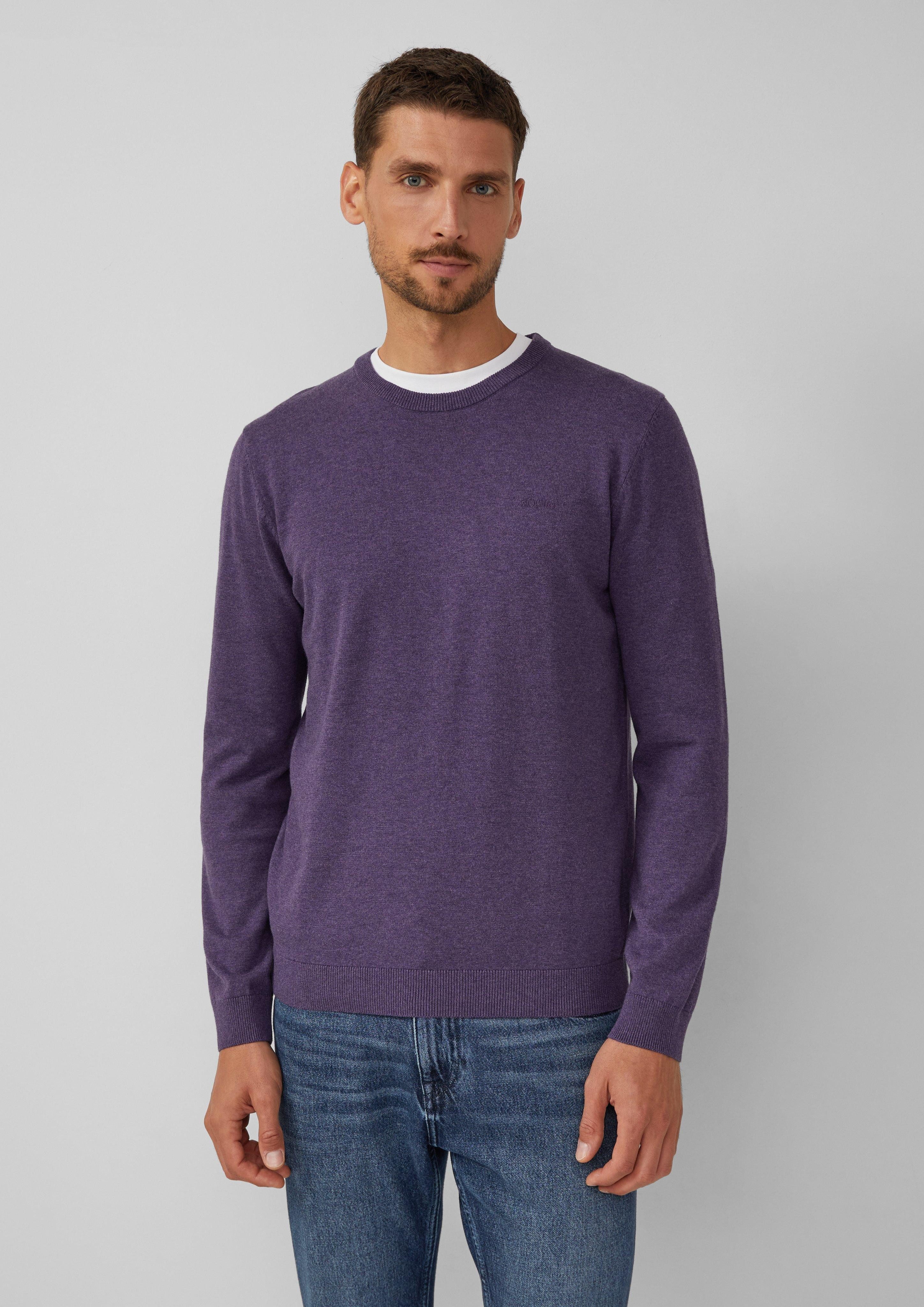 MIT LOGO-STICKEREI Strickpullover Navy/dunkelblau