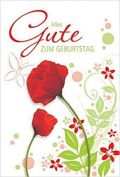 HOME FASHION Geburtstagskarte Grußkarte Blumen Geburtstag"Alles Gute" Happy Birthday, Karte Glückwünsche