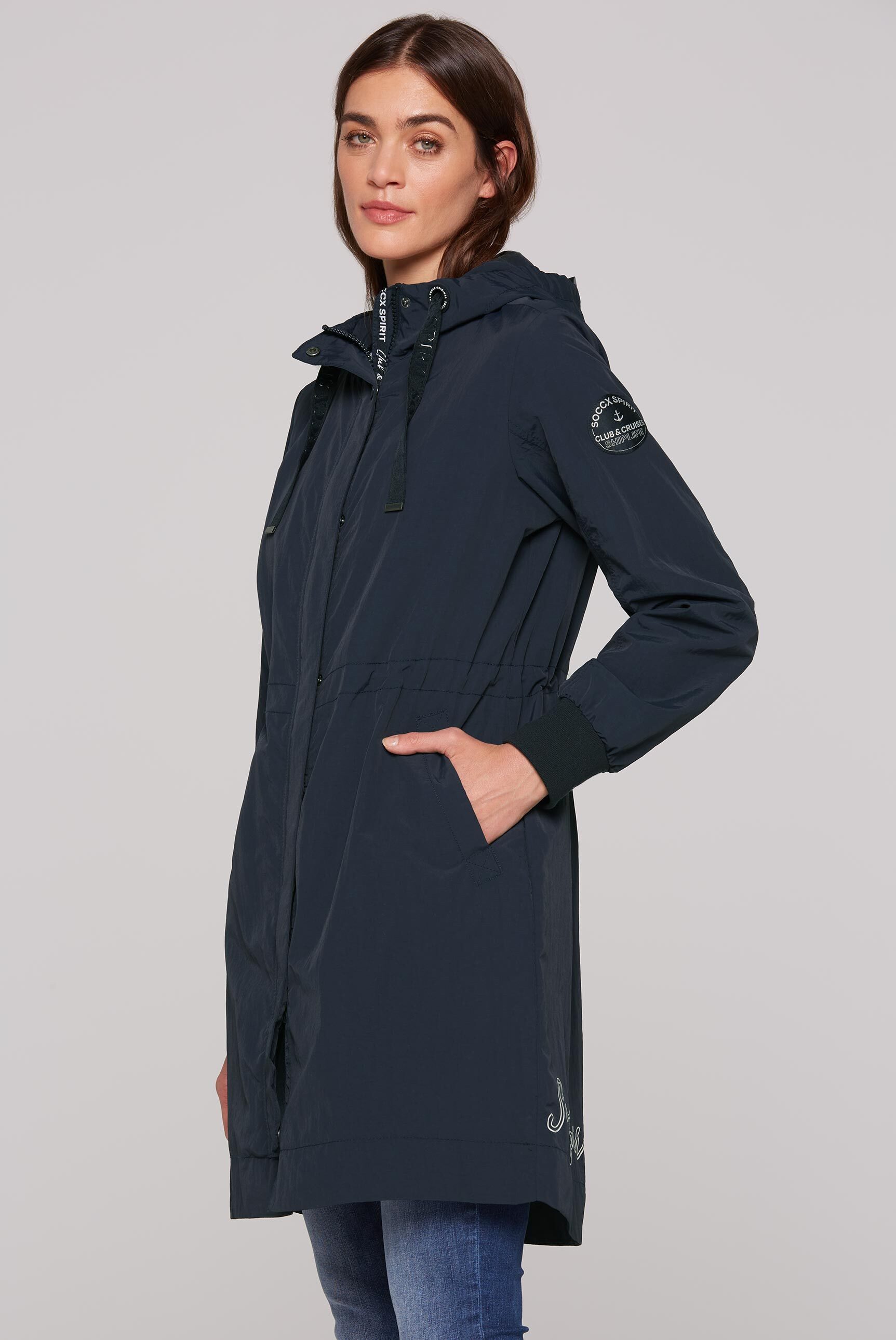 SOCCX Parka mit Rippbündchen im Ärmel günstig online kaufen