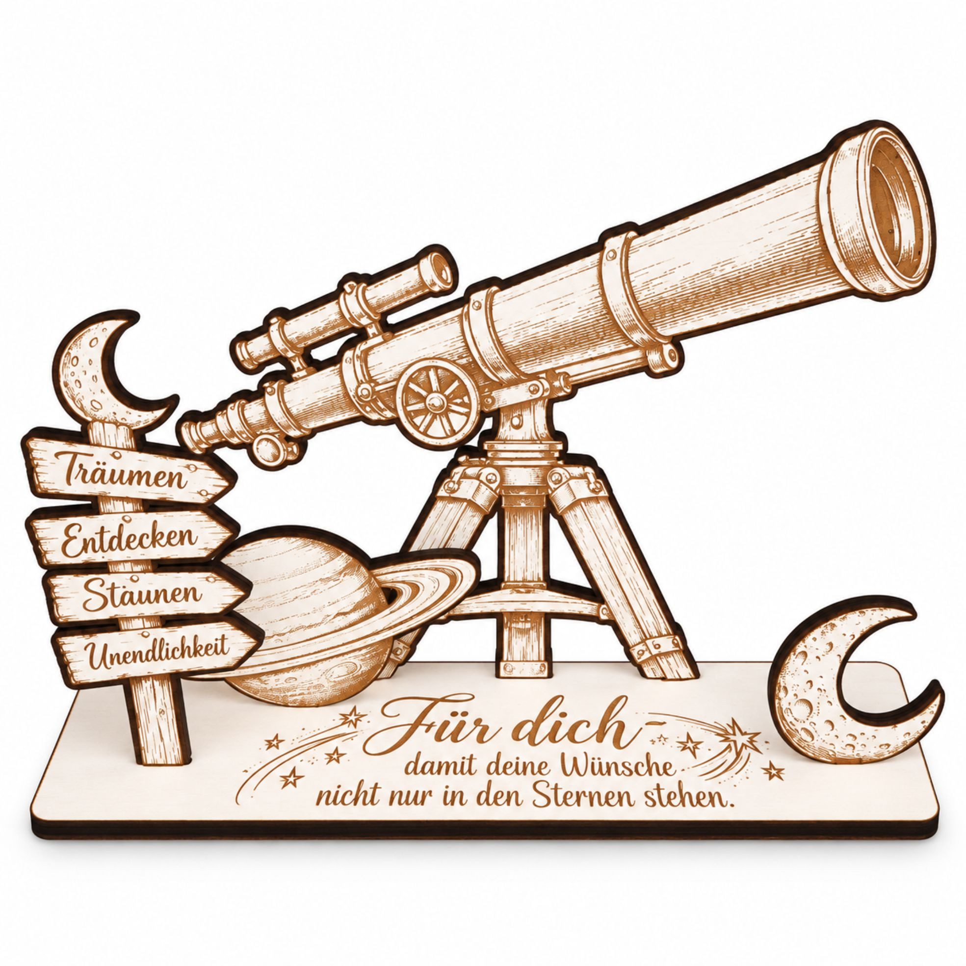 Dekolando Geschenkkarte Astronomie Geldgeschenk Teleskop Geschenk für Sternengucker 14x9cm