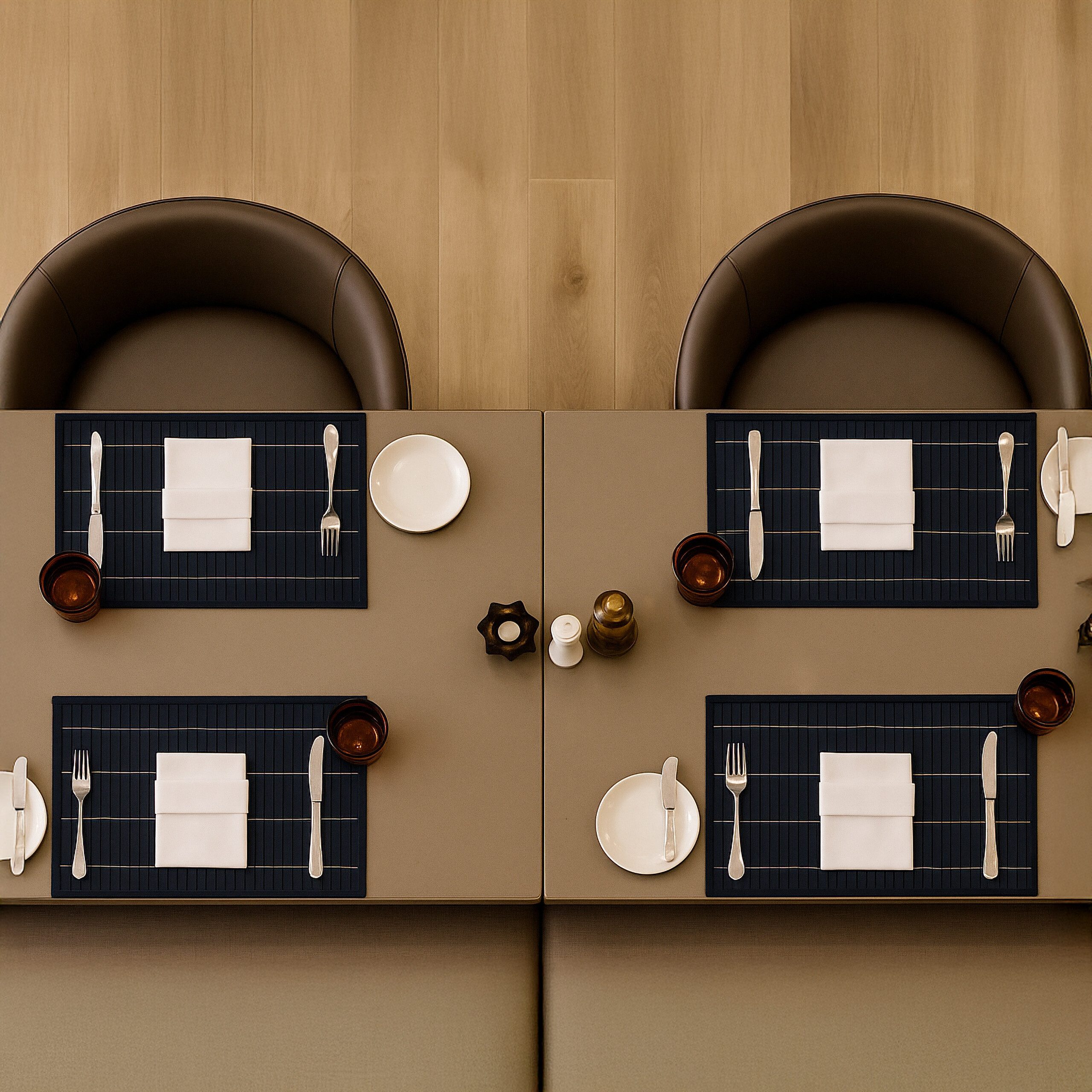 relaxdays Platzset Tischset 6er Set Bambus, schwarz