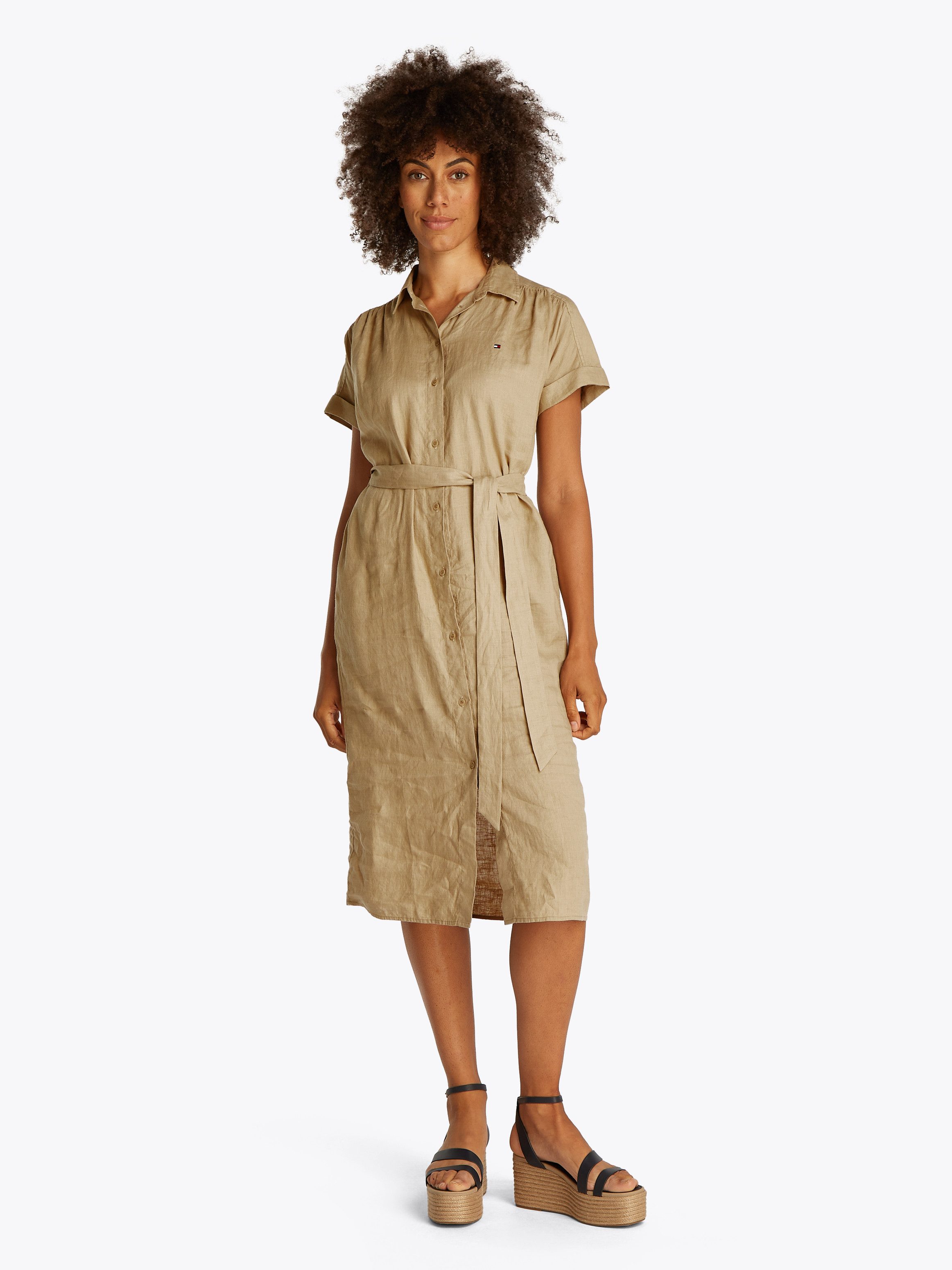 Tommy Hilfiger Hemdblusenkleid ESS LINEN BELTED günstig online kaufen