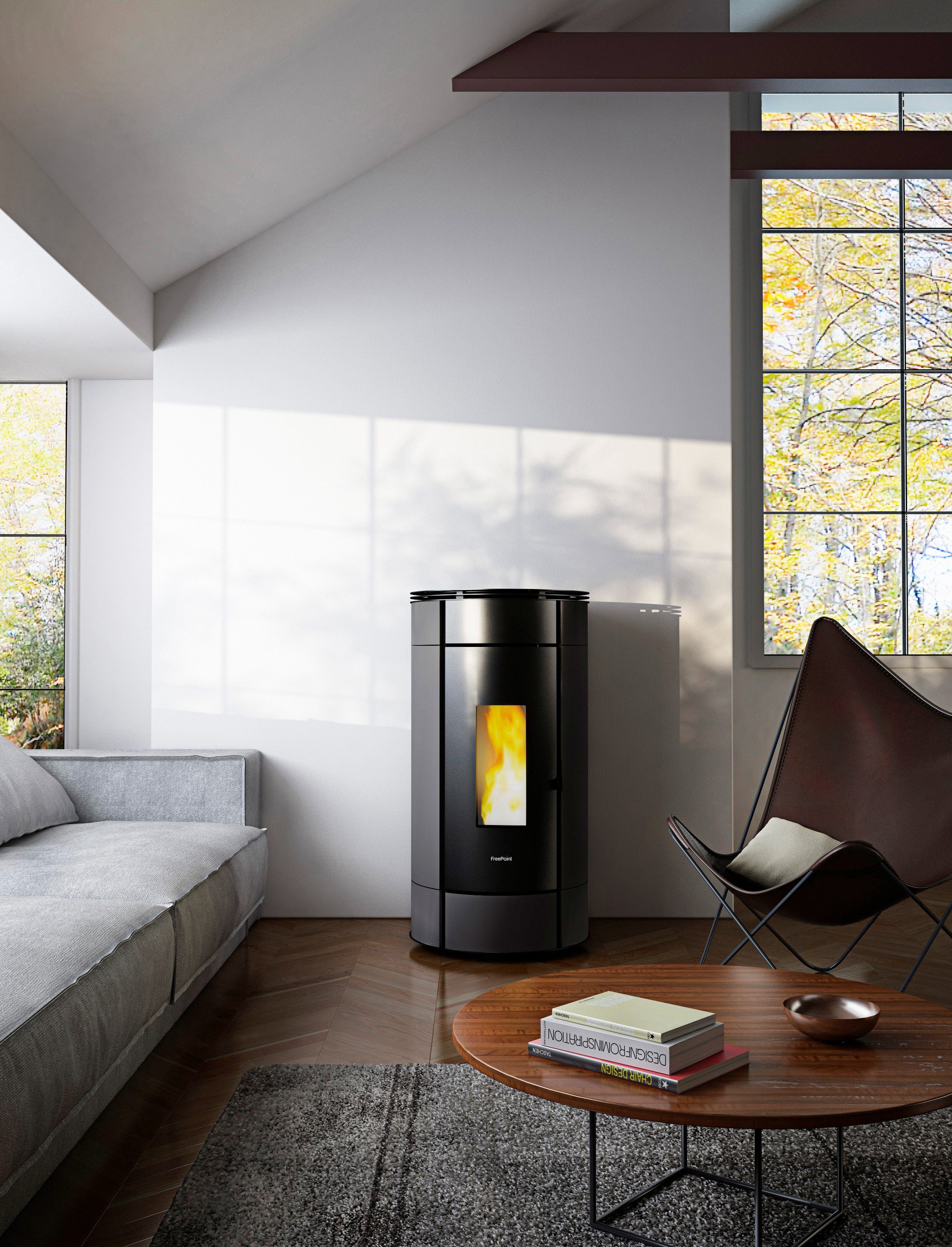 Freepoint Pelletofen Globe airtight, 11 kW, Zeitbrand, 352 W, 230 V günstig online kaufen