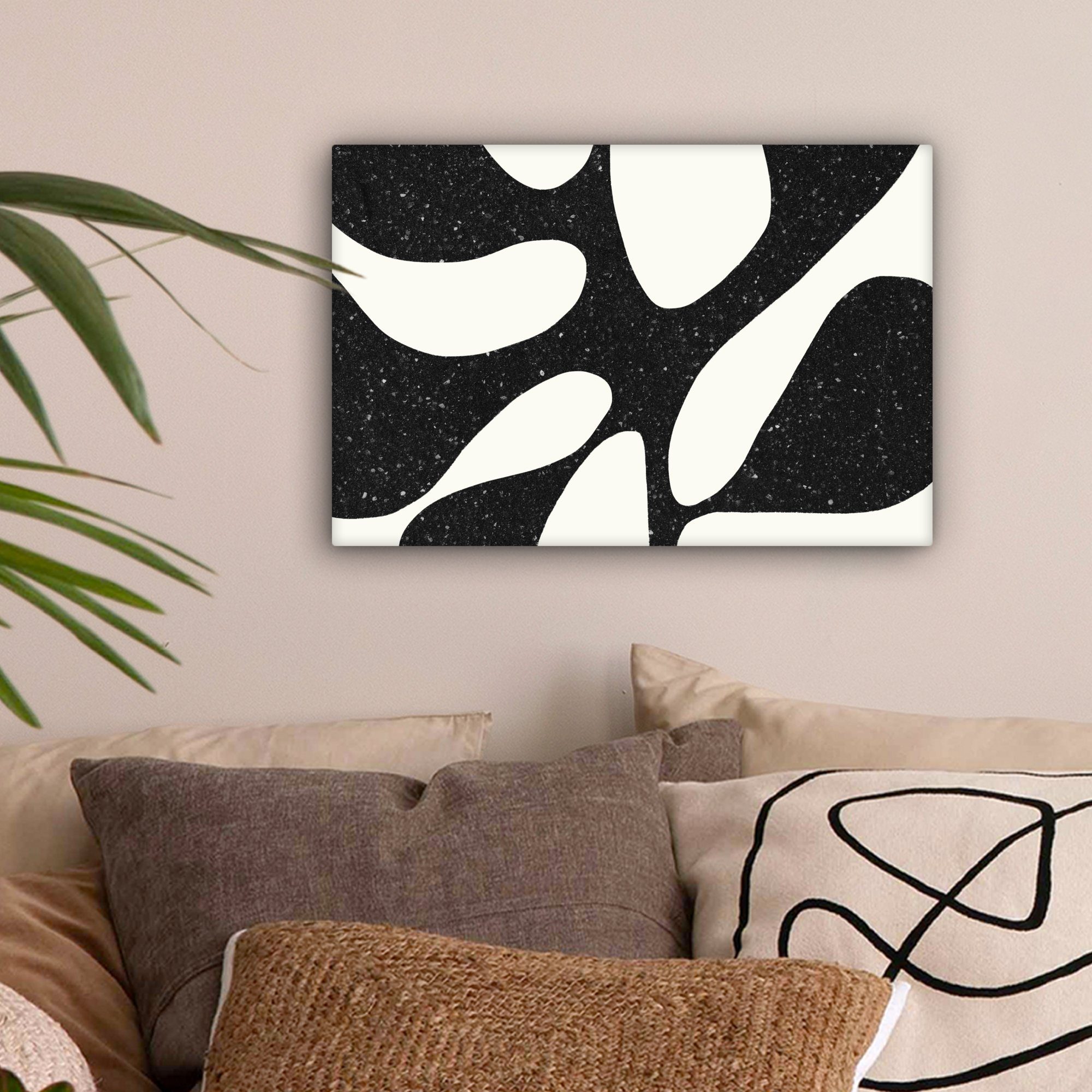 OneMillionCanvasses® Leinwandbild Pflanze - Schwarz - günstig online kaufen