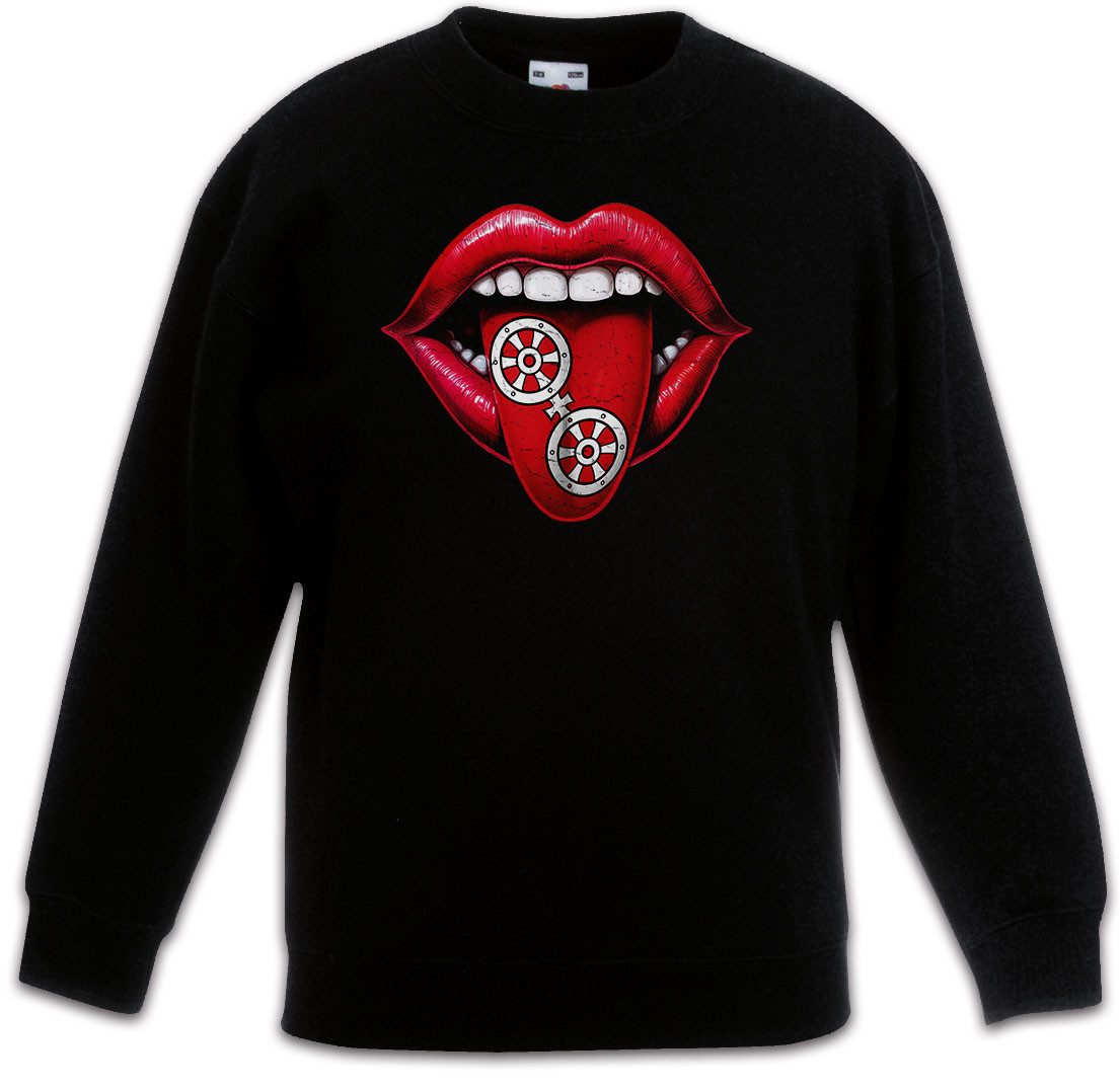 Urban Backwoods Sweatshirt Mainz Zunge Kinderpullover Kölle Bleibt Mainz Alaaf Kostüm Fasching (1-tlg) Karneval Verkleidung Fastnacht Fassenacht Faschings-Shirt