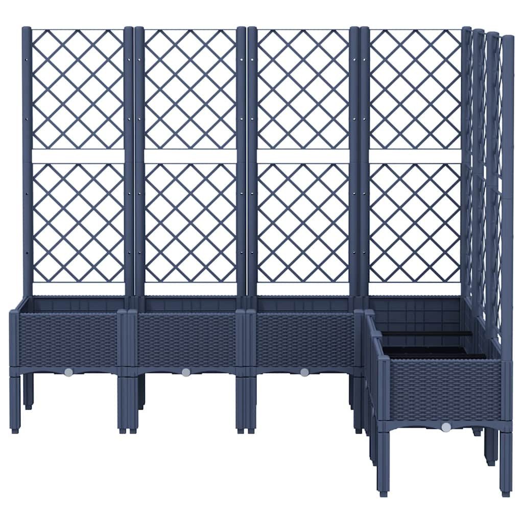 vidaXL Blumentopf Pflanzkübel mit Rankgitter Blaugrau 160x120x142 cm PP (1 St)