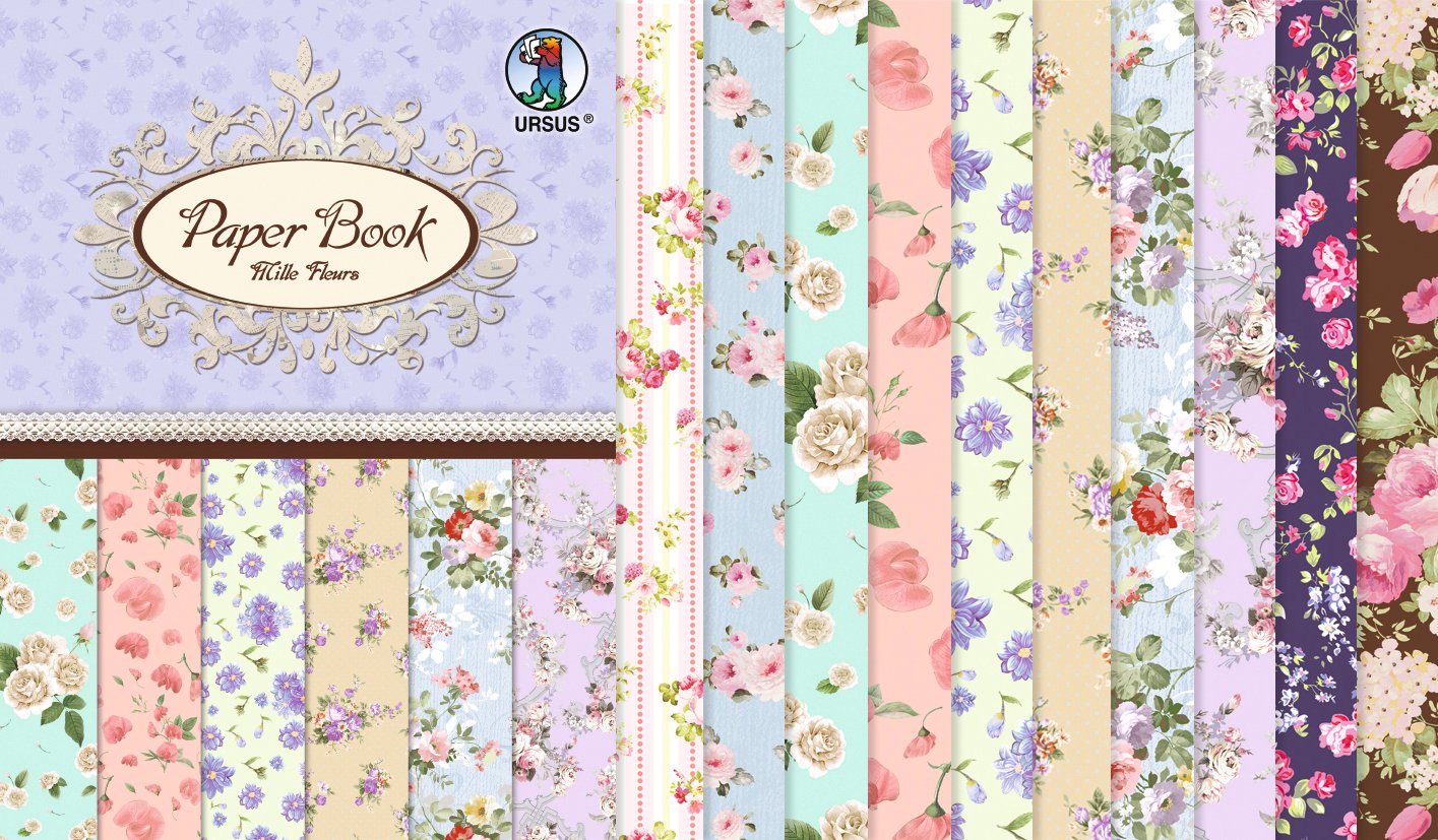 Ursus - Ludwig Bähr Motivpapier Blumenpracht, 24 Bogen