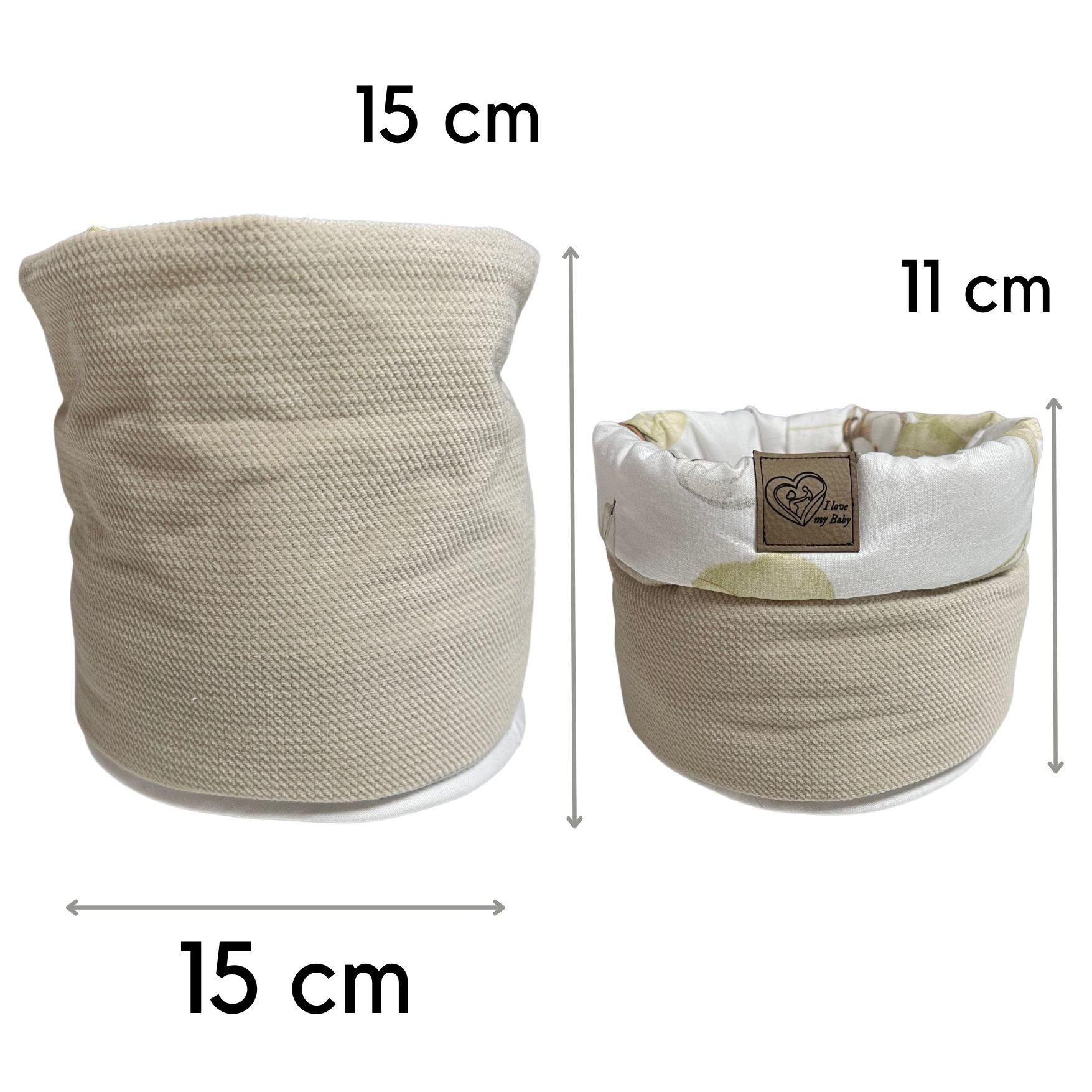 Stoffkorb Cotton -101723- EU Velvet Waschbar, Aufbewahrungskorb Pflegeleicht, einsetzbar, Babymajawelt Körbchen (1 Hand-Made beige vielseitig St), Stoff in