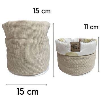 Babymajawelt Aufbewahrungskorb Stoff Körbchen Cotton Velvet beige -101723- Stoffkorb (1 St., 1 Korb im Schachtel), Waschbar, vielseitig einsetzbar, Pflegeleicht, Hand-Made in EU