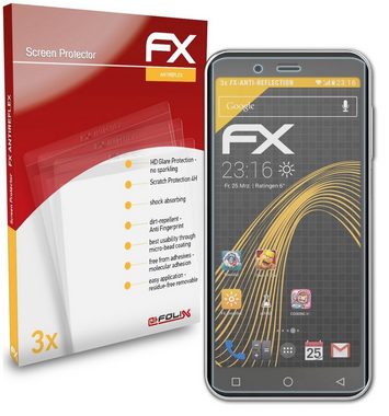 atFoliX Schutzfolie für Peaq PSP 400, (3 Folien), Entspiegelnd und stoßdämpfend