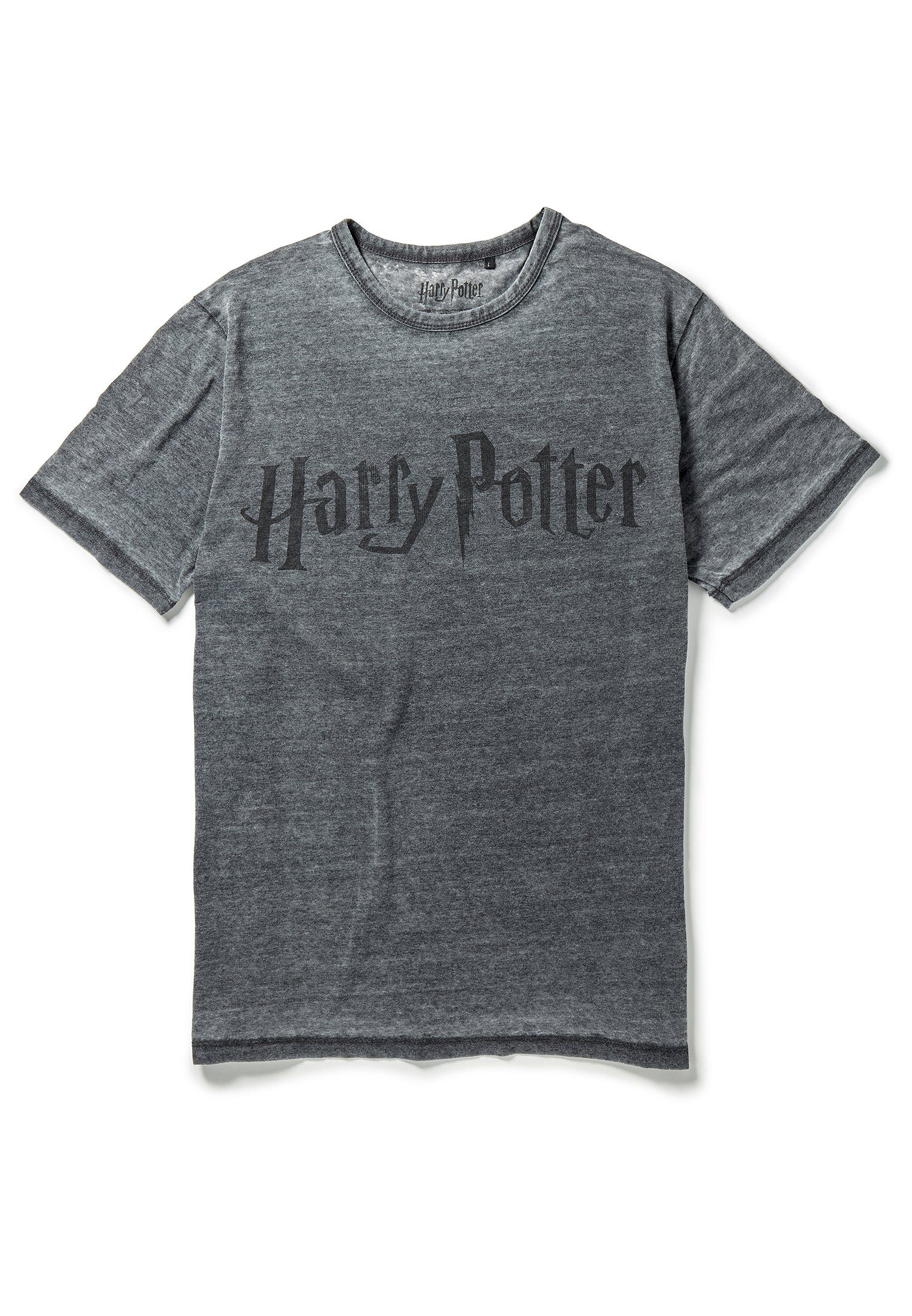 Recovered T-Shirt Harry Potter Classic Logo Charcoal GOTS zertifizierte Bio-Baumwolle