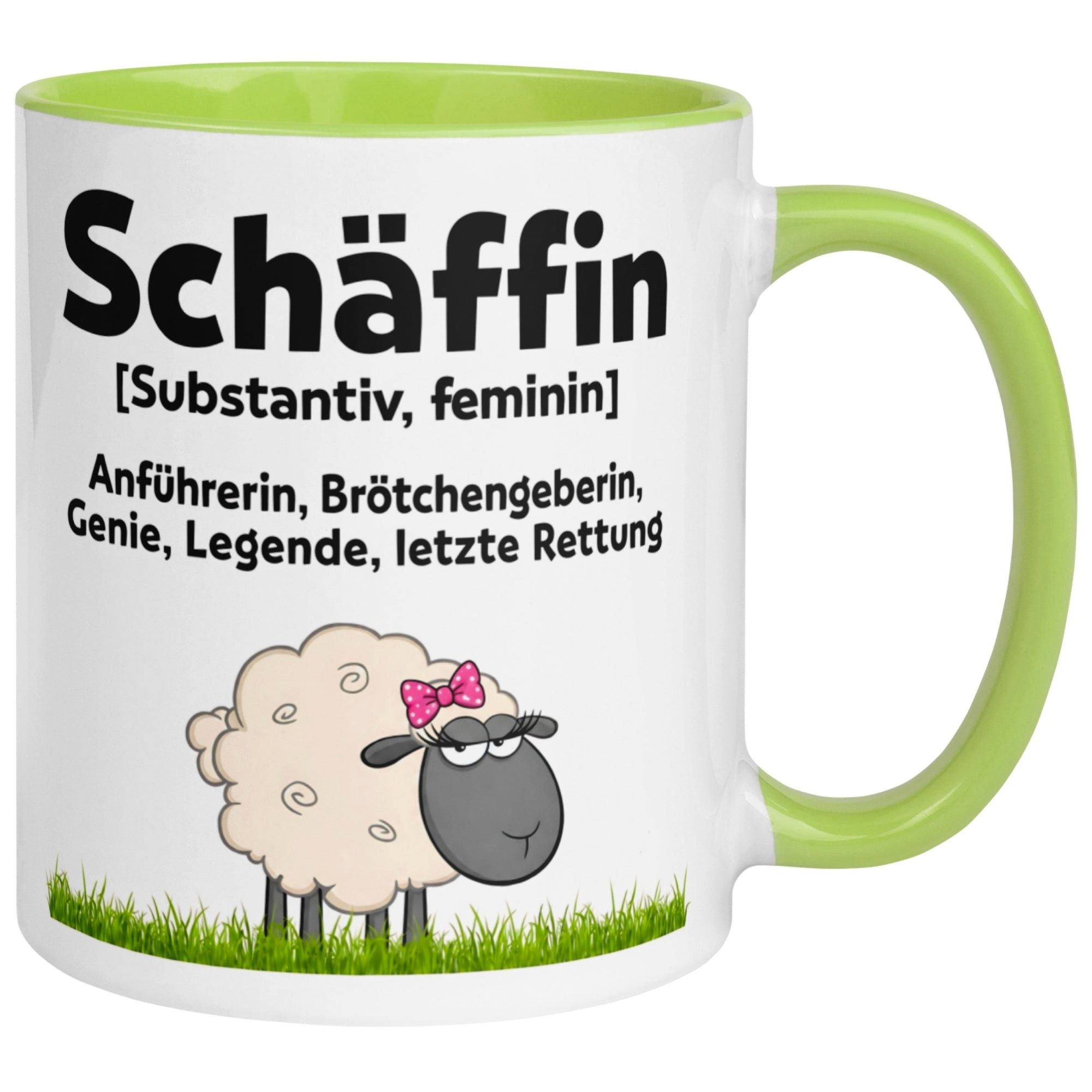 Momentals Tasse Beste Chefin Geschenk – „Schäffin - Substantiv Feminin“, Gratis Versand · Links-&Rechtshänder · Spülmaschinenfest