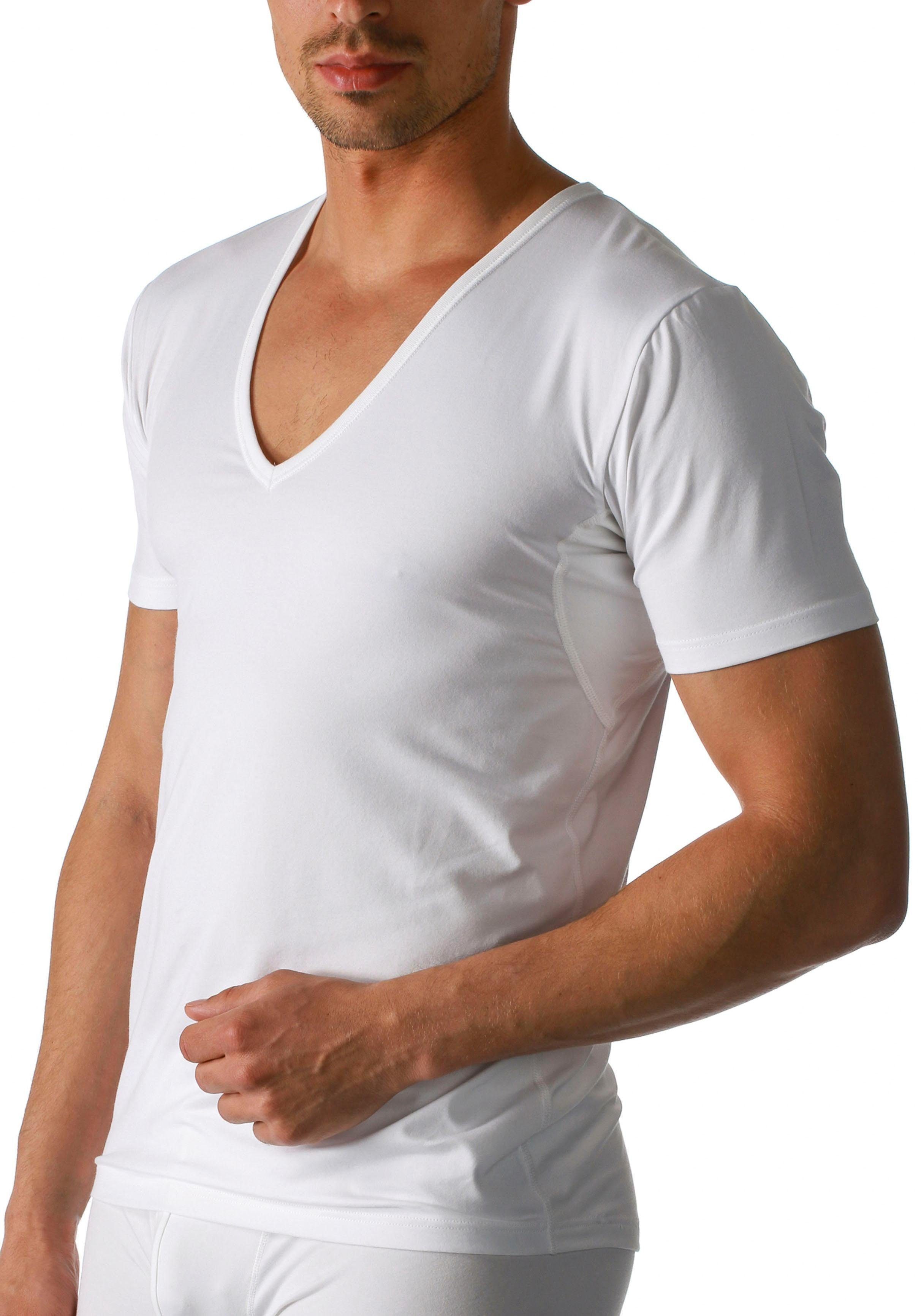 Mey Unterziehshirt Dry Cotton Functional Kurzarm, tiefem V-Ausschnitt, Single Jersey, mit extra-langem Rücken