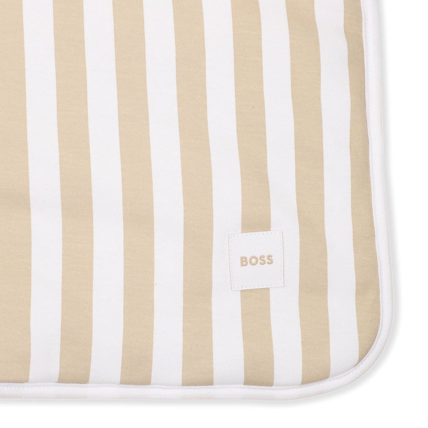 Babydecke BOSS Babydecke – zweilagiges Jersey-Blanket, Beige/Weiß, BOSS