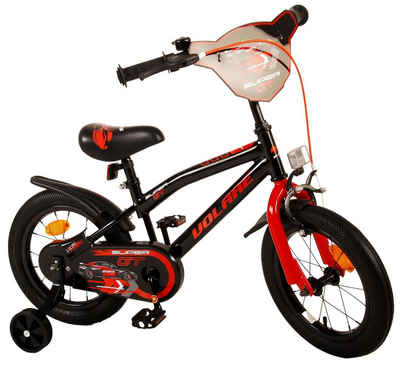 TPFSports Kinderfahrrad Volare Super GT 14 Zoll Rücktritt und Handbremse, 1 Gang, (Jungsfahrrad - Jungen Kinderrad - ohne Schaltung - Sicherheitsgriffe), Jungs Fahrrad - Kinder Fahrrad 14 Zoll mit Stützräder - Rot