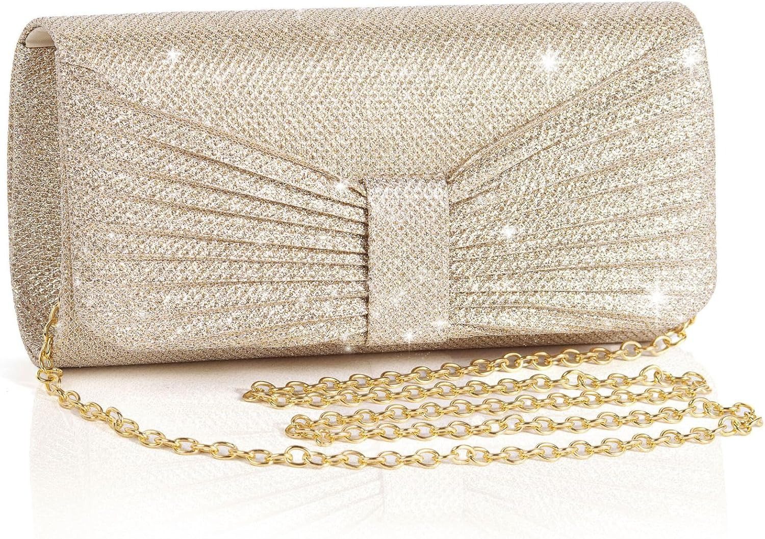 Zaewry Abendtasche Damen-Abendtasche, Handtasche für Hochzeit und Party, glänzende Abendtasche, Damen-Umhängetasche mit Kette