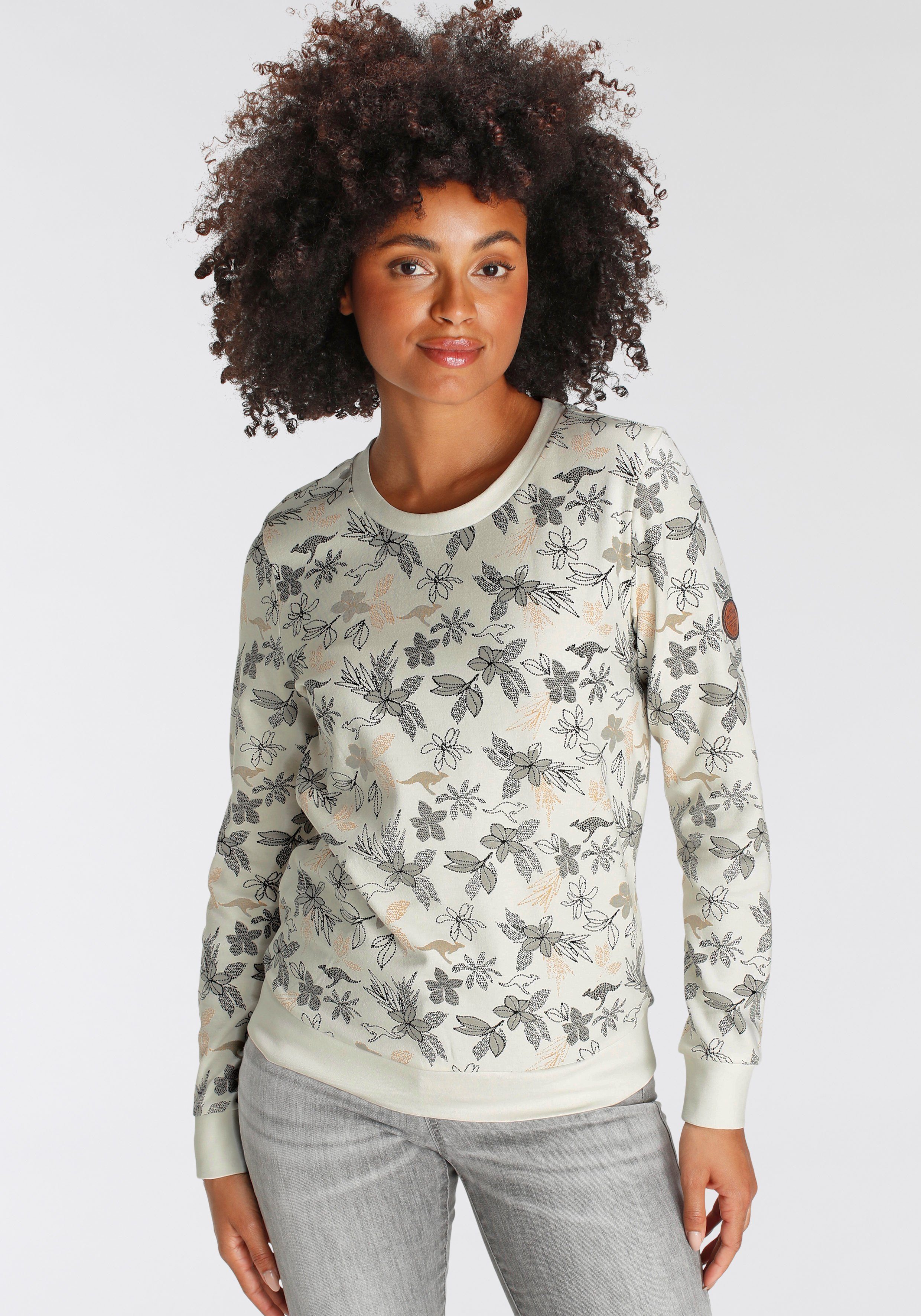 Preislimitierter Sonderverkauf KangaROOS Sweatshirt, Süsser Sweater mit Allover-Druck tollen von KangaROOS