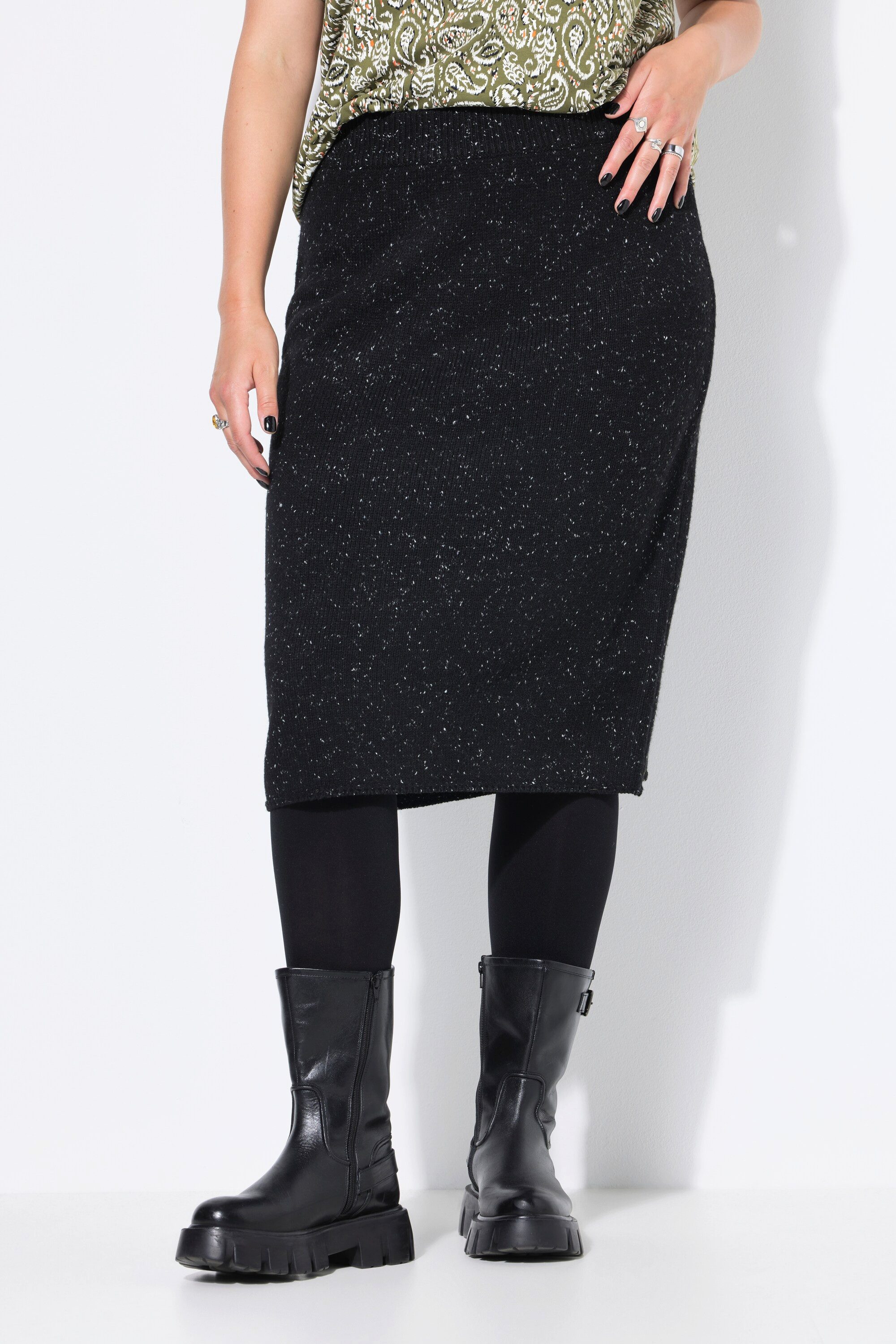 Studio Untold Schlupfrock Strickrock Slim Shape Midilänge Pepper&Salt günstig online kaufen