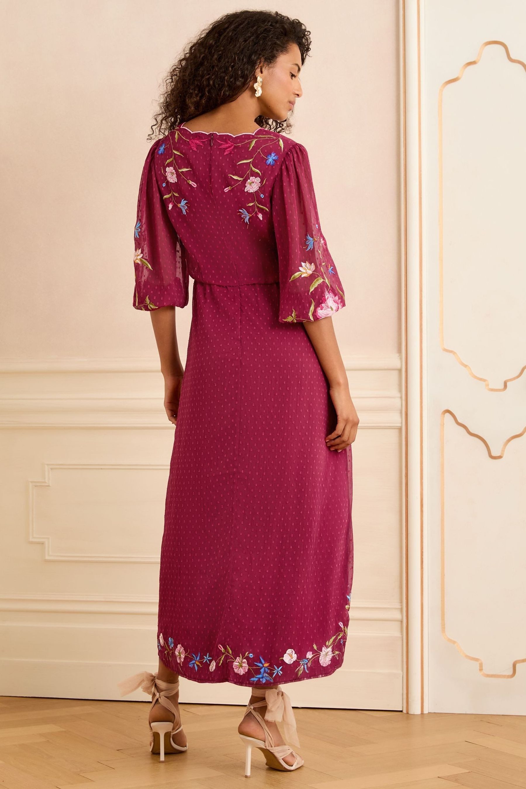 Love & Roses Midikleid Love & Roses Midikleid mit 3/4-Puffärmeln, Regular ( günstig online kaufen