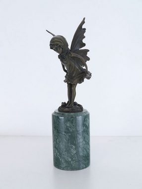 AFG Dekoobjekt Bronze Figur kleine Fee auf Marmorsockel