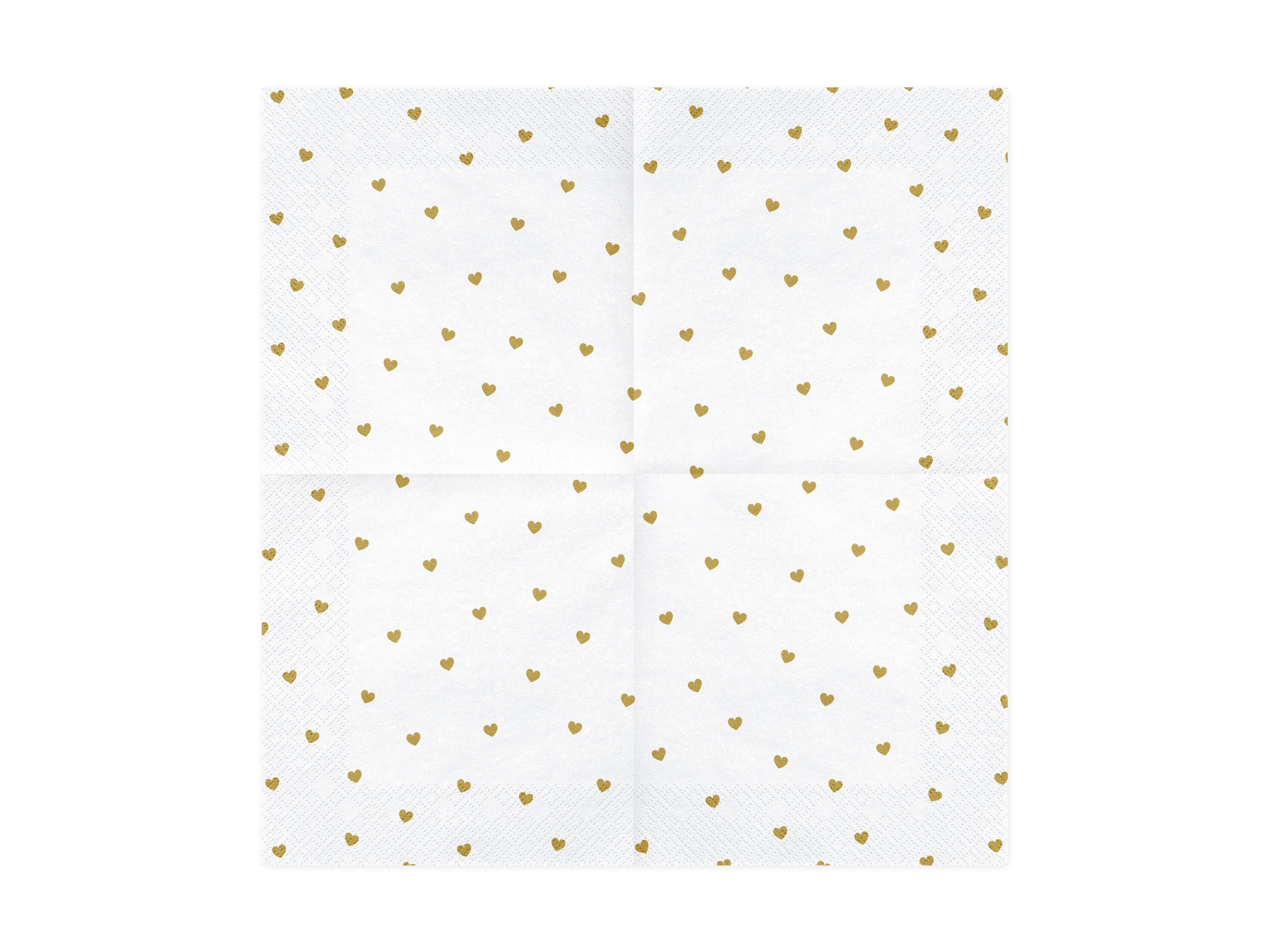 partydeco Hängedekoration Servietten Herzen weiß-gold, 20 günstig online kaufen