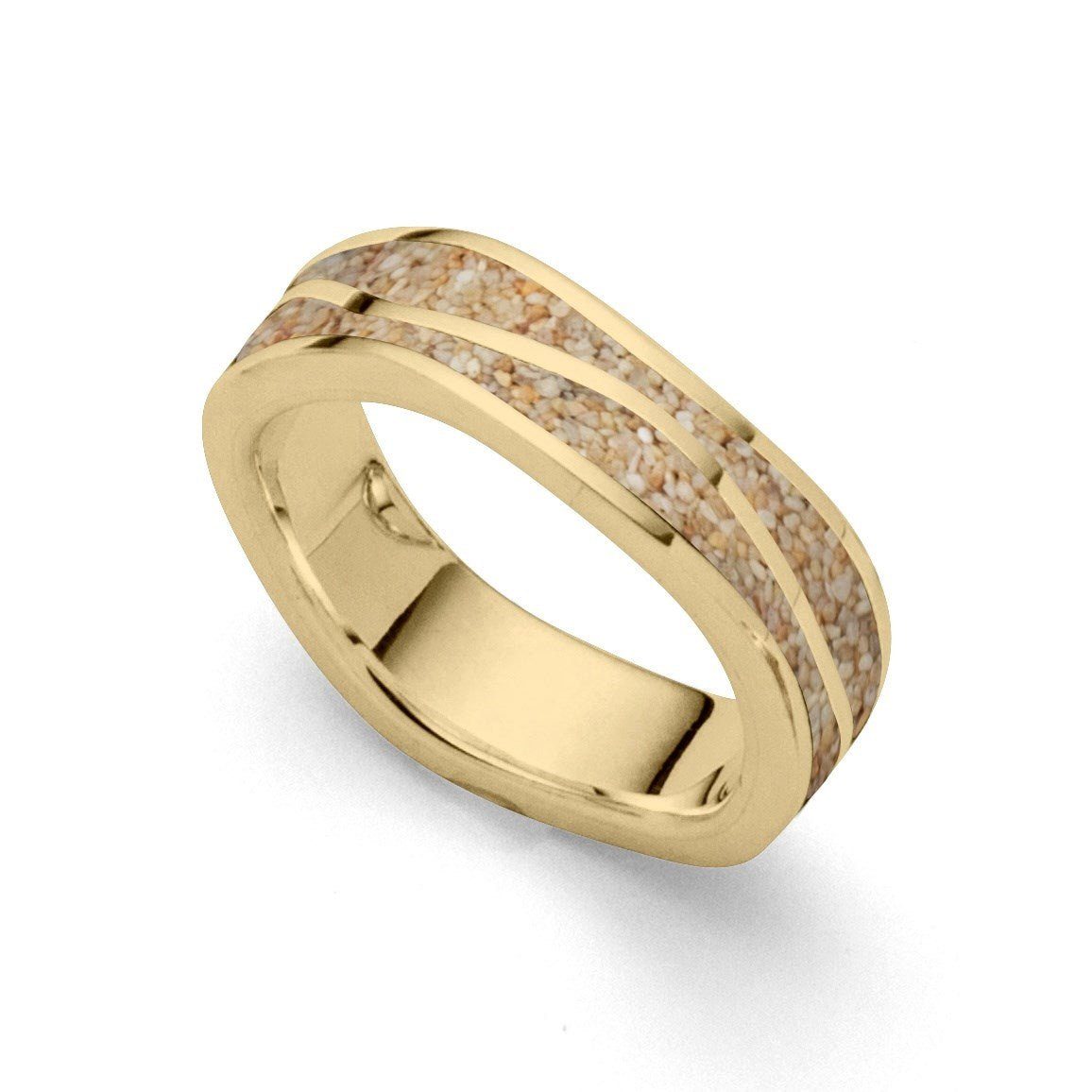 Fingerring DUR Schmuck: Ring "Wellen" mit Strandsand, vergoldet R5294