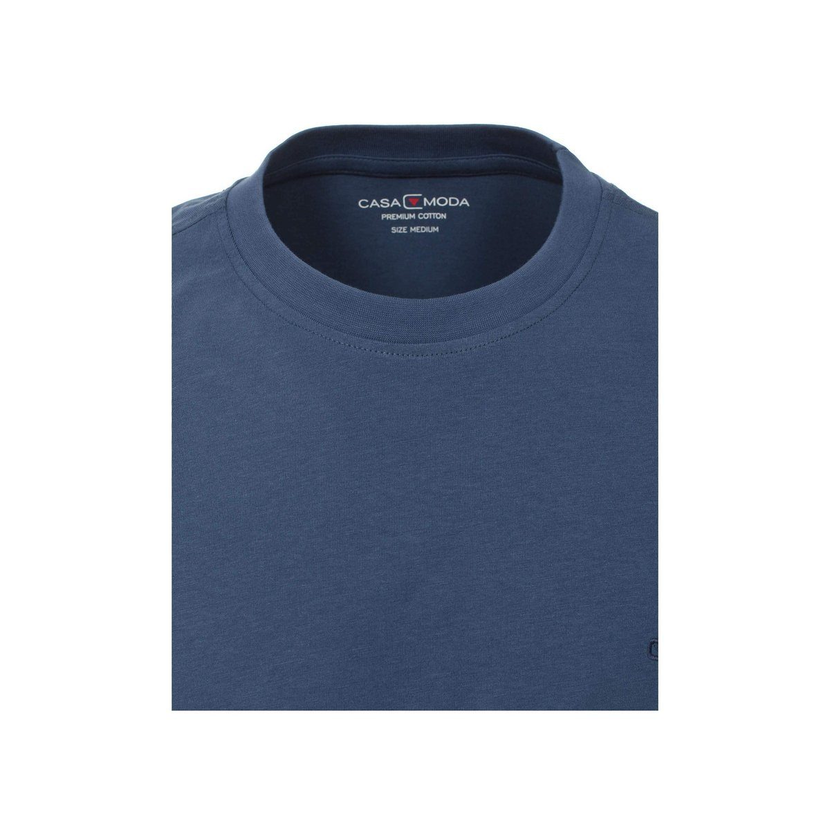 (1-tlg) T-Shirt schwarz CASAMODA graues regular Mittelblau